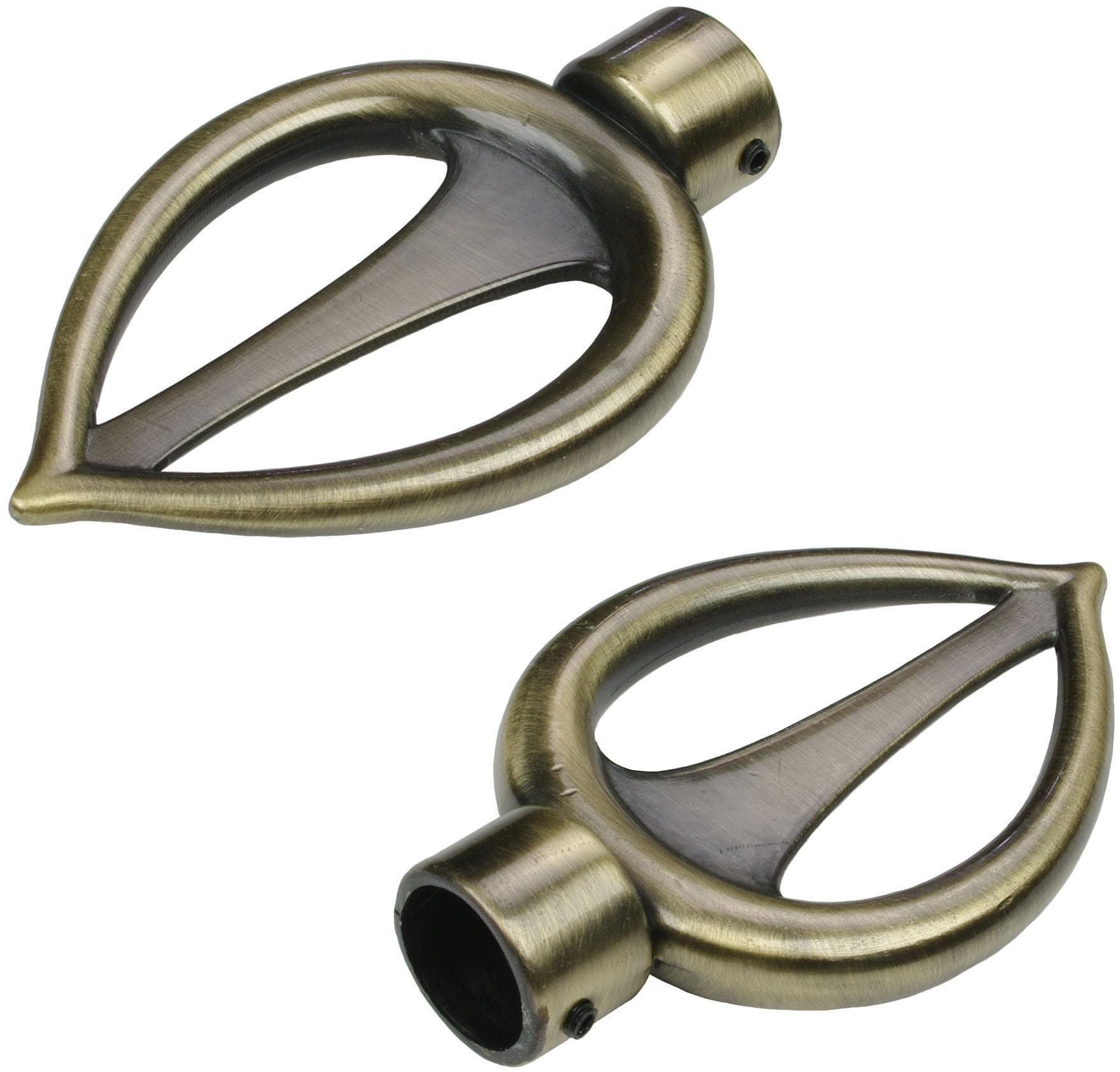 LIEDECO Gardinenstangen-Endstück Flamme Gold Antik Ø 16 mm