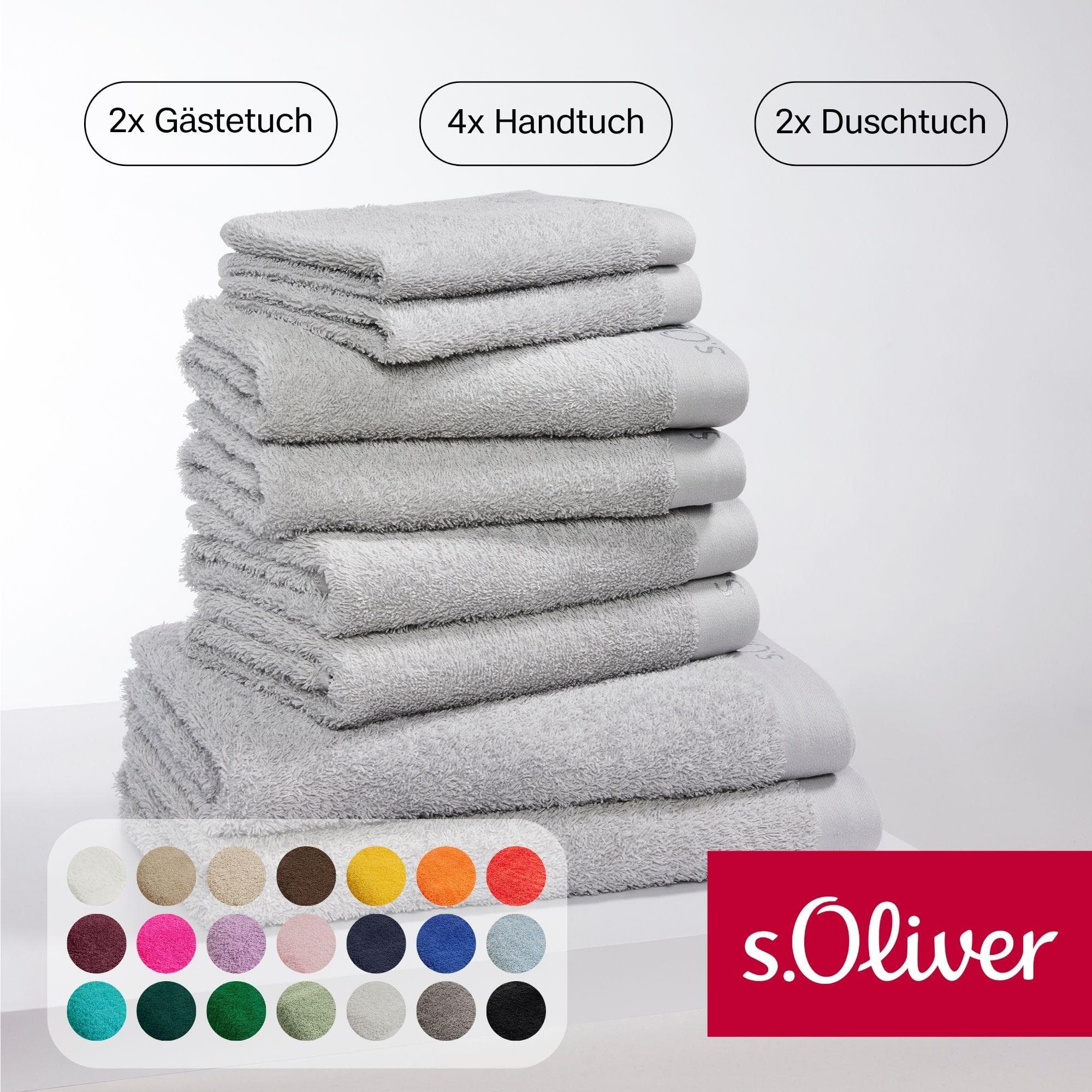 s.Oliver Handtuch Set 8-tlg. Grau 100% Baumwolle Premium Qualität