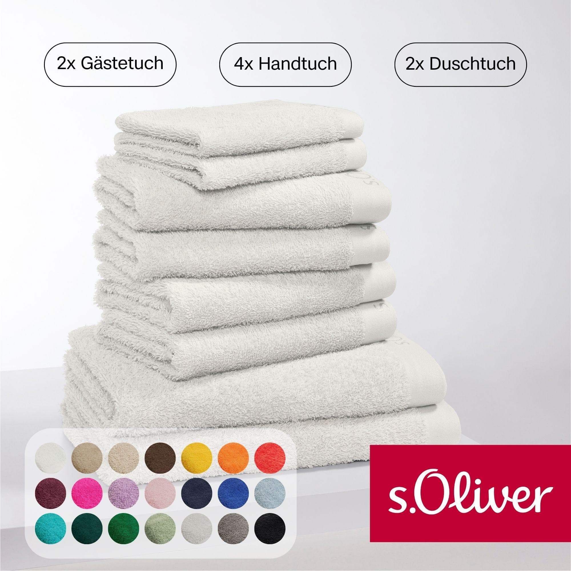 s.Oliver Handtuch Set: Weiche Walkfrottier-Handtücher in verschiedenen Farben