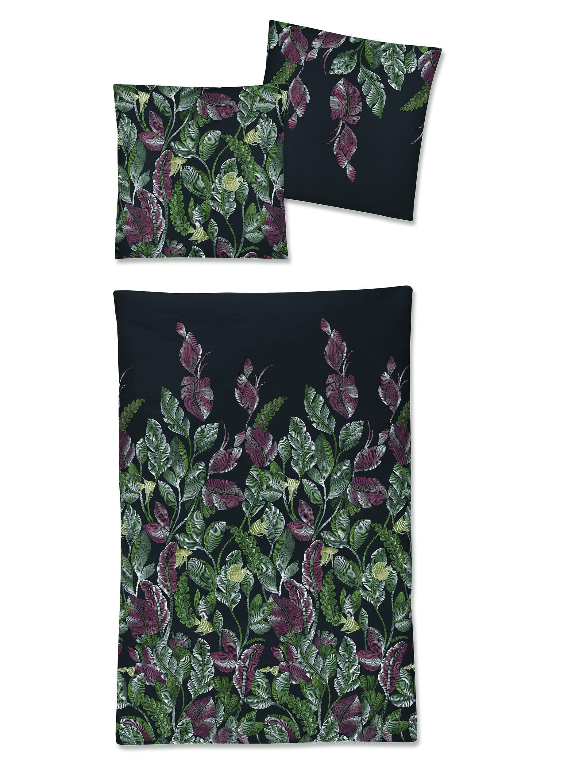 Irisette Bettwäsche Eos - Edler Mako-Satin in Schwarz mit Reißverschluss