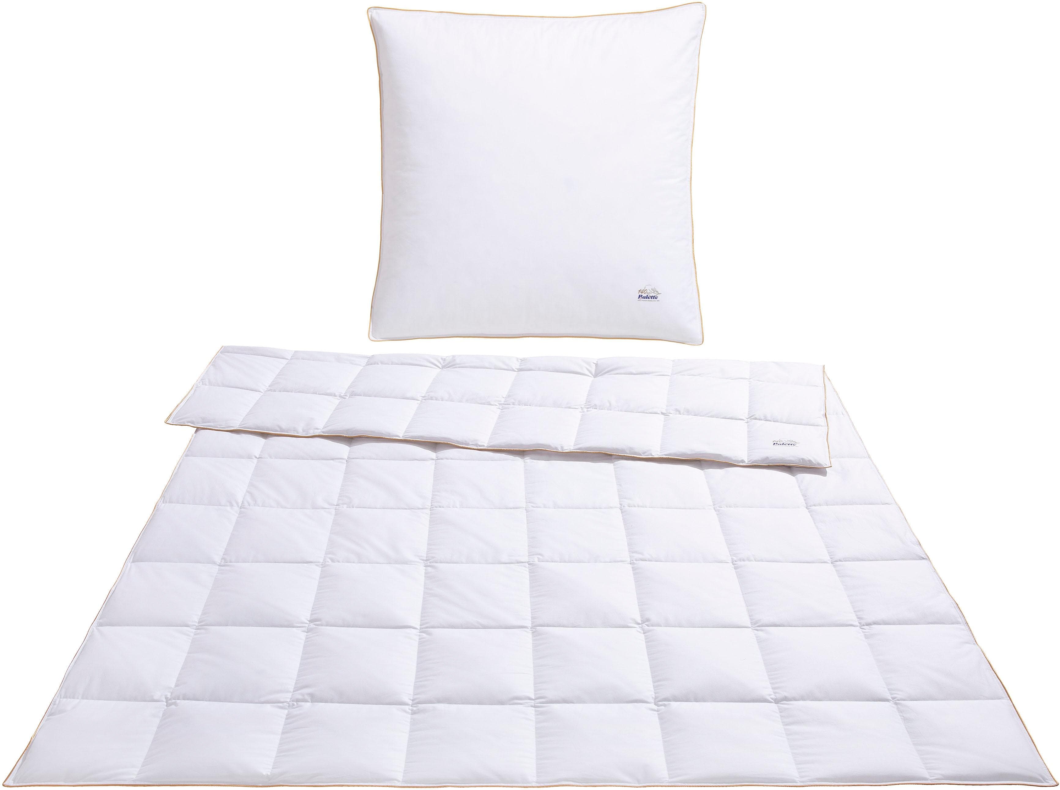 Balette Daunenbettdecke + Kopfkissen Set Weiß 135x200cm