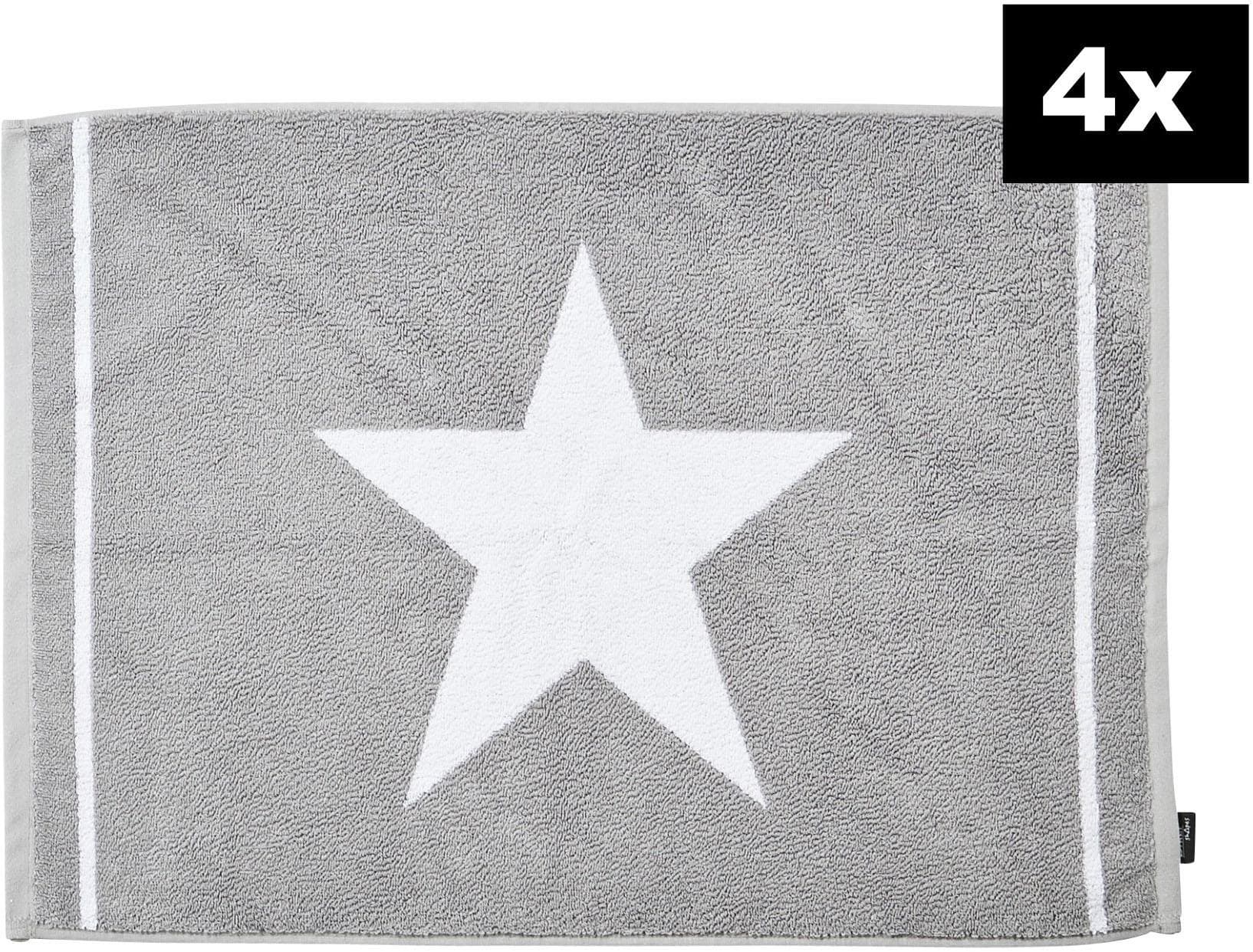 done. Badematte DAILY SHAPES Star 4er-Set Silber Jacquardgewebt