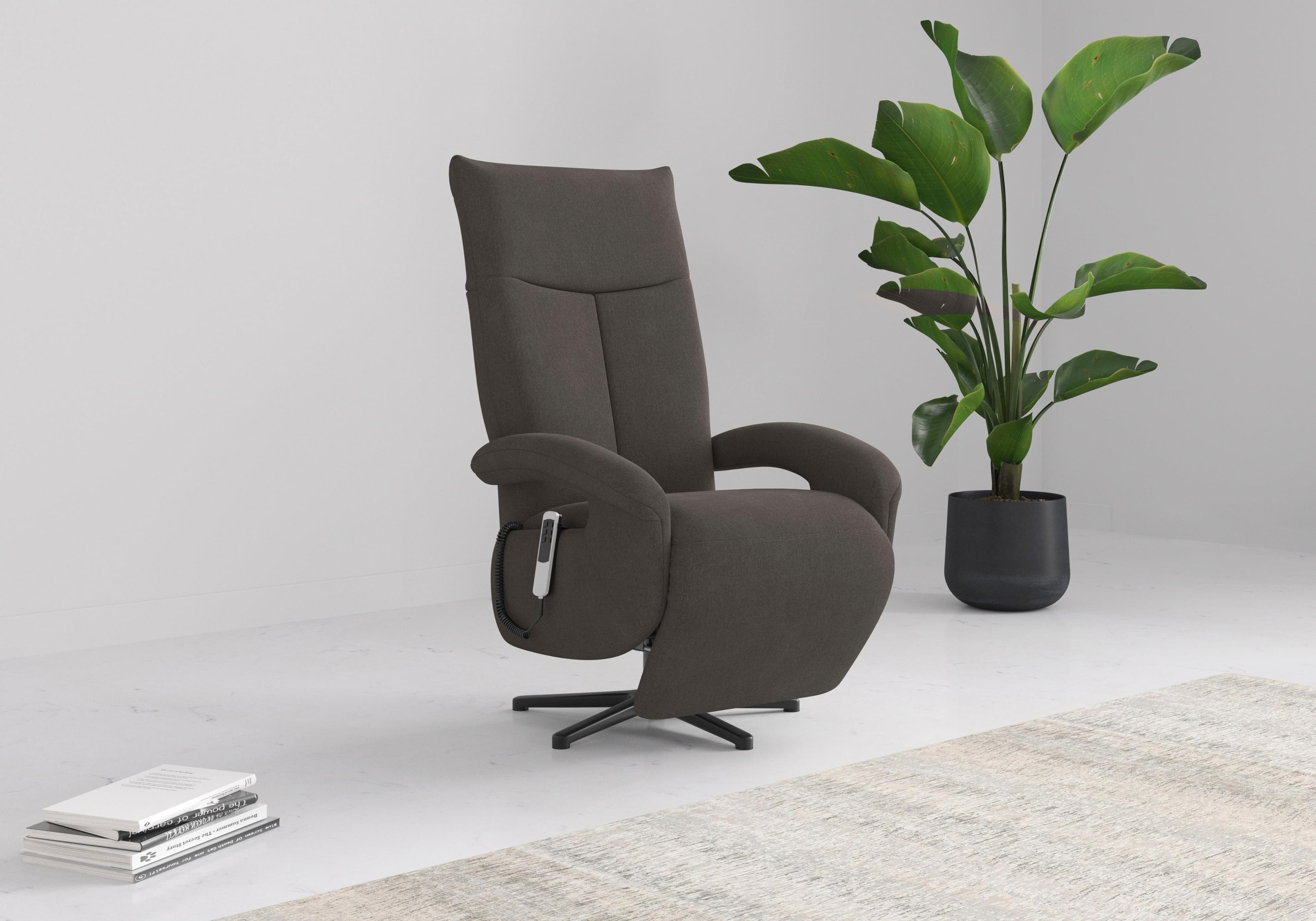 Moderner TV-Sessel in Grau aus Polyester und PUR-Schaumstoff