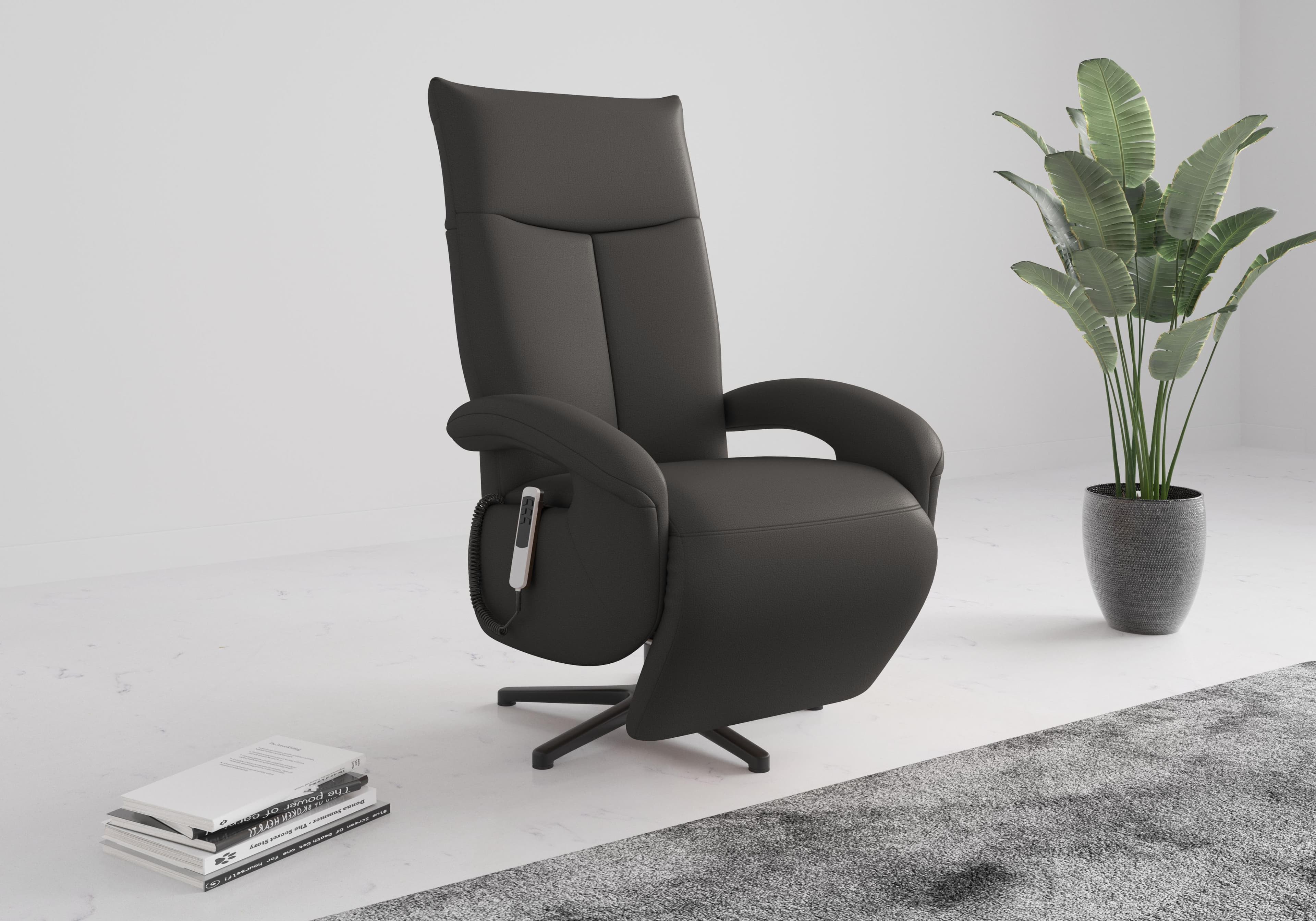 SIT & MORE TV-Sessel Amica Anthrazit mit Aufstehhilfe & Drehfunktion