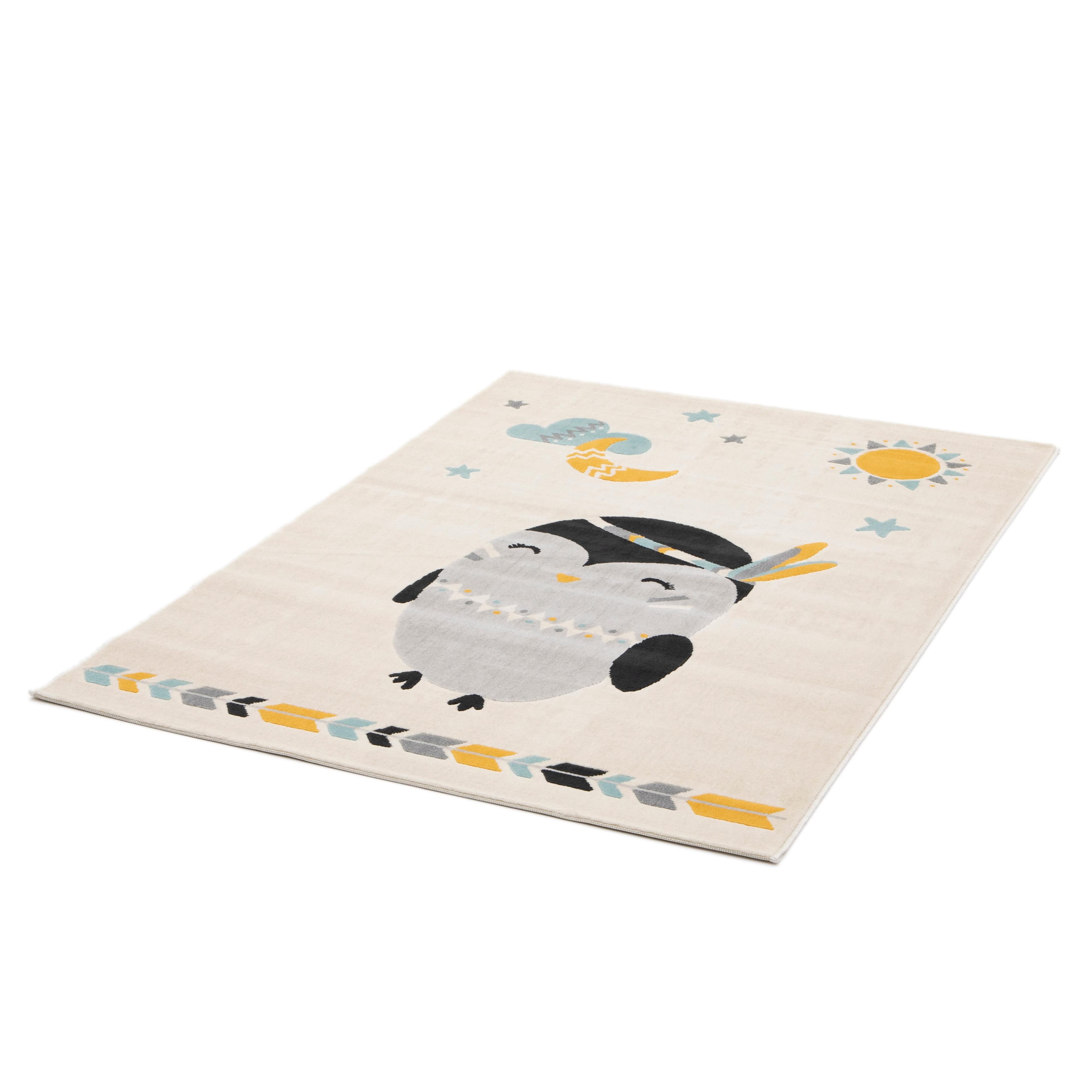 Kinderteppich COCOON Wunderwelt Beige Gelb Hellblau Polypropylen Kurzflor