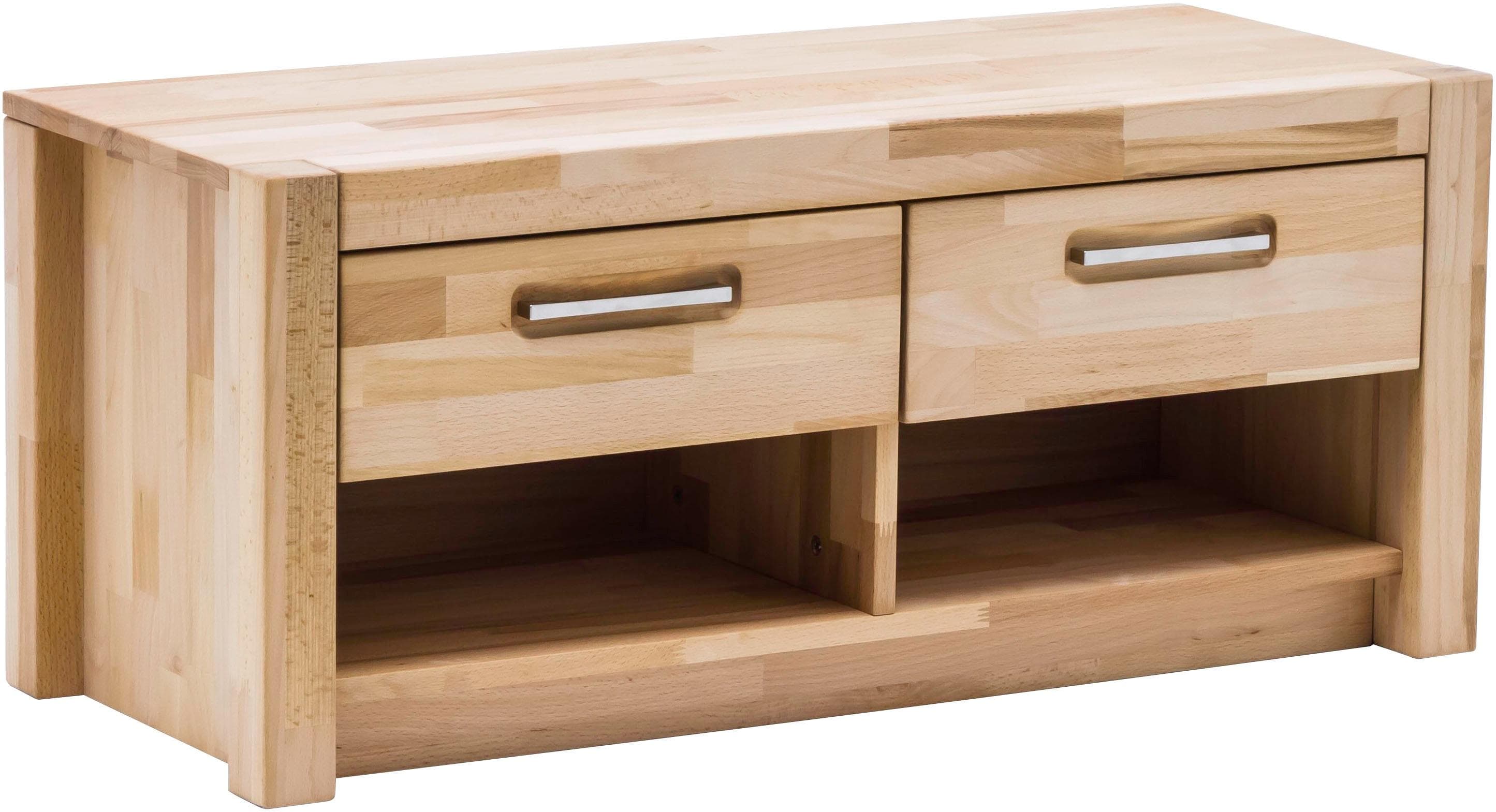 MCA LIVING Fenja Garderobenbank Kernbuche Massivholz mit Stauraum