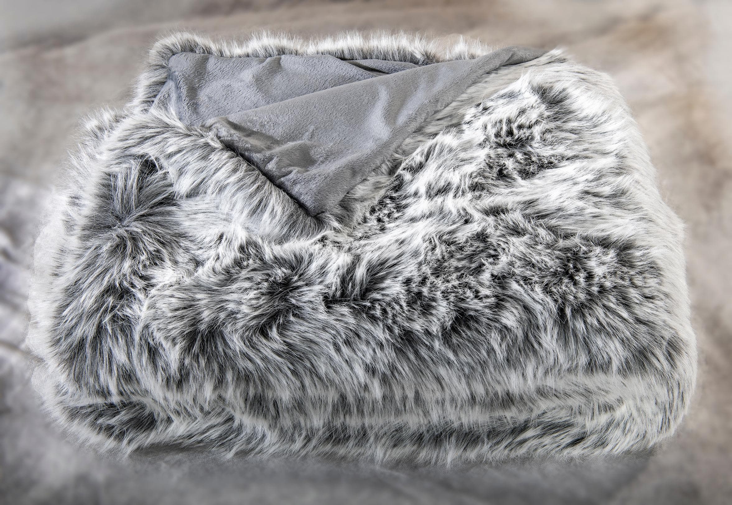 Wohndecke STAR HOME TEXTIL Silber Wolf 150x200cm Polyester