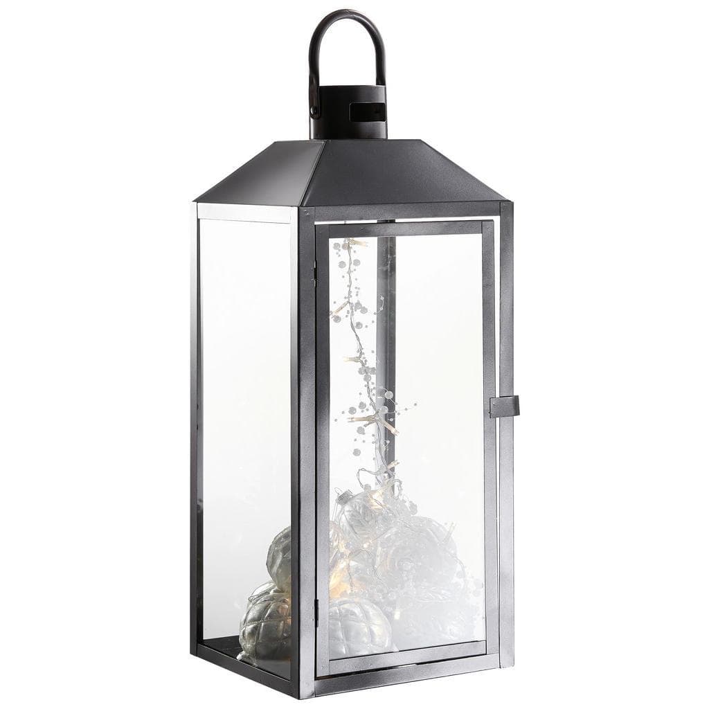 Ambia Home Laterne Klar Schwarz Metall Glas Dekoration