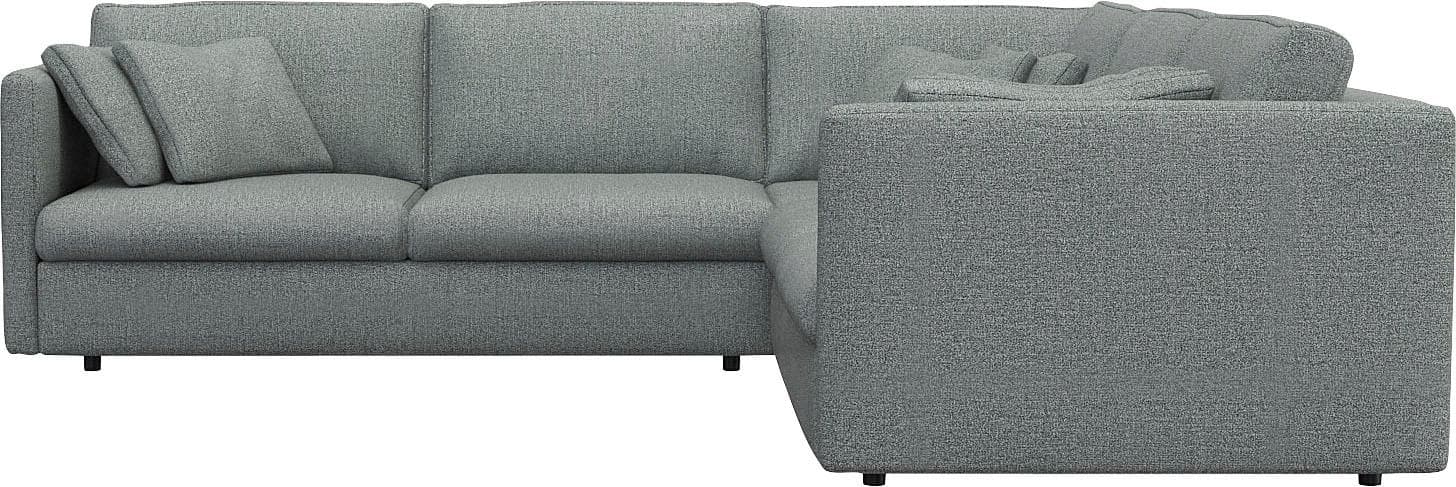 FLEXLUX Ecksofa Lovane Sky Blue Bouclé mit Kissen