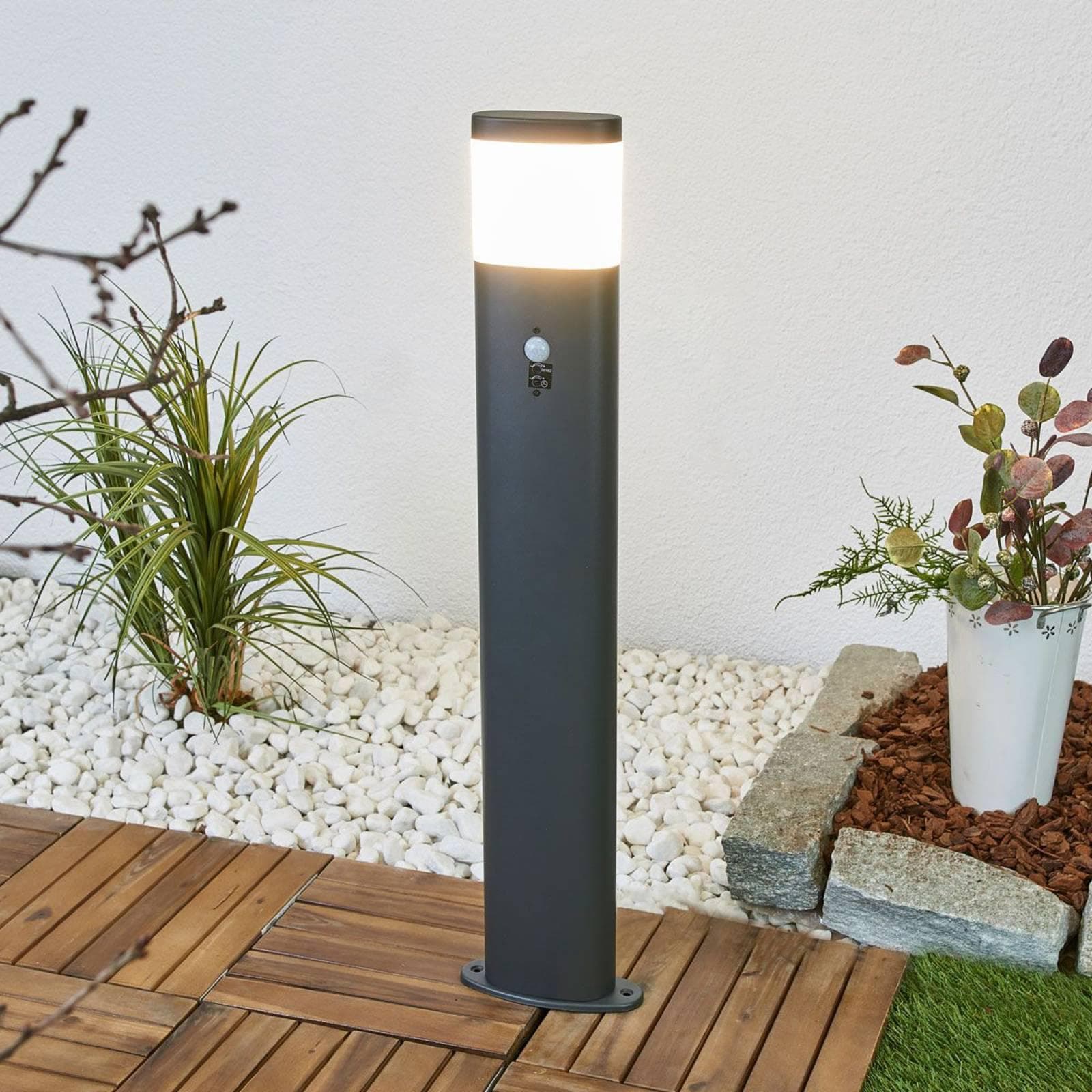 Lindby LED-Wegeleuchte Marius 80 cm Anthrazit Sensor
