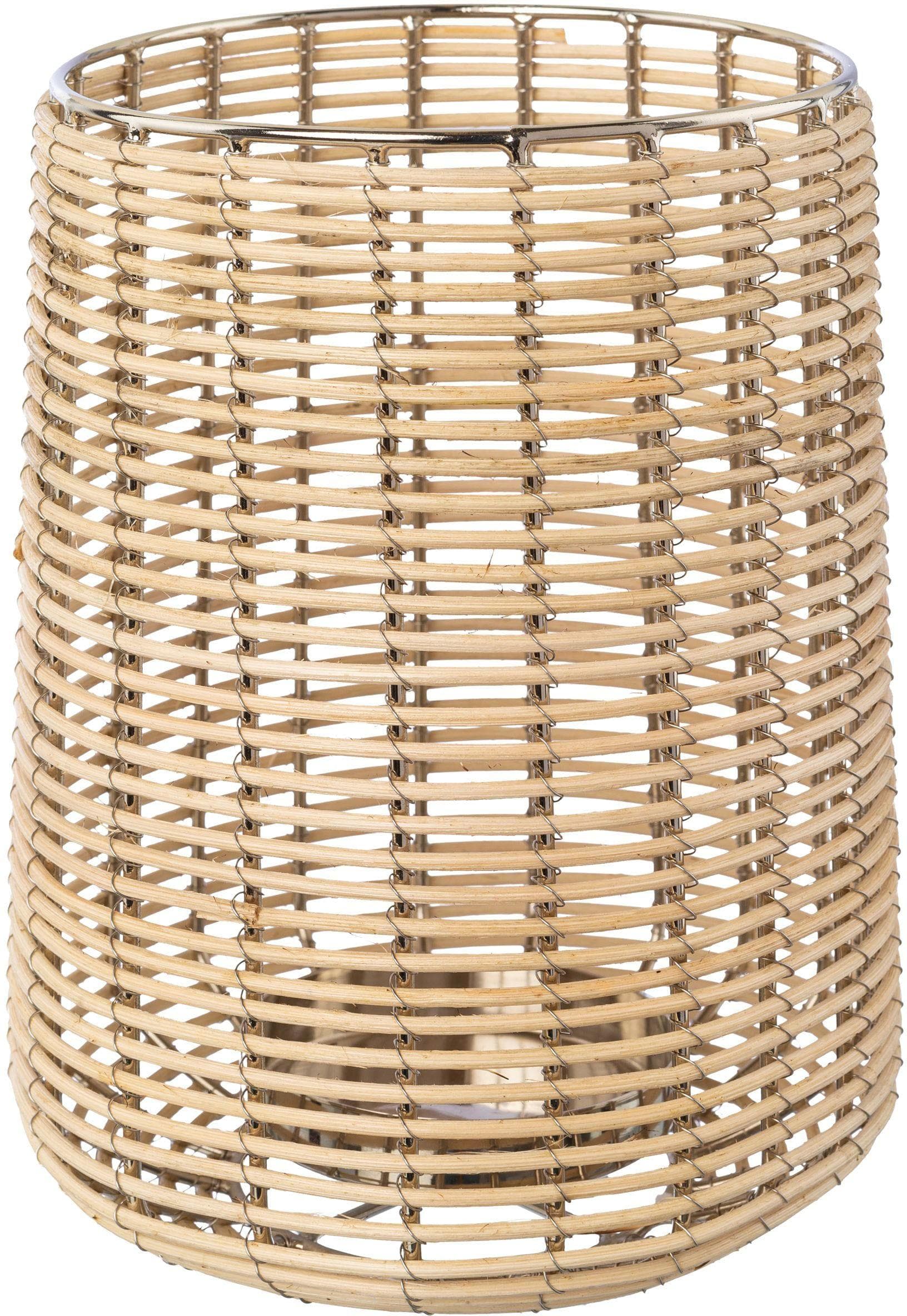 HOME AFFAIRE Windlicht Kerzenhalter Vallenay Naturweide Metall Braun-Silber