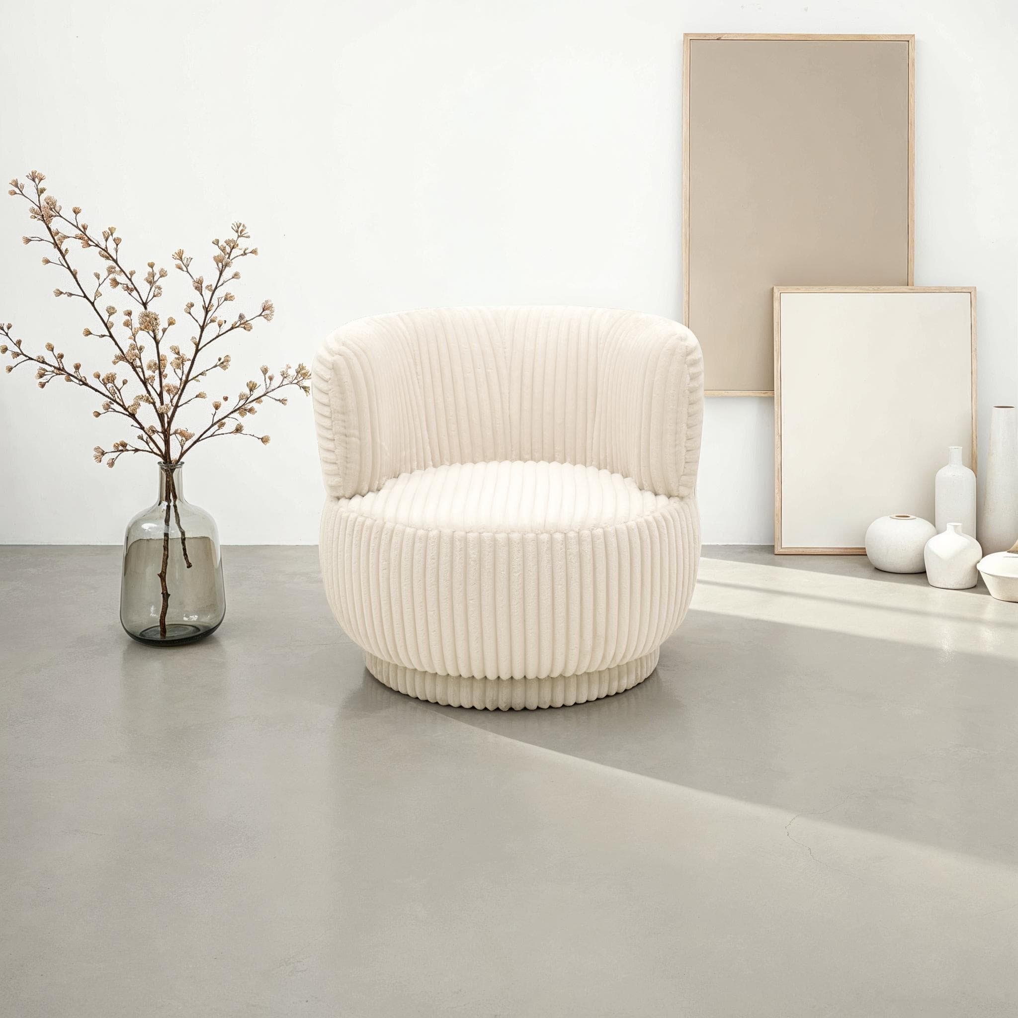 DOMO COLLECTION Sessel Bruges Loungesessel mit Drehfunktion Beige