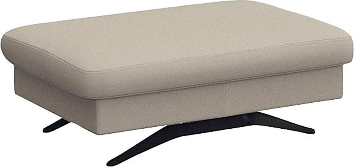 FLEXLUX Glow Sitzhocker Echtleder Weiß Schwarz Stauraum