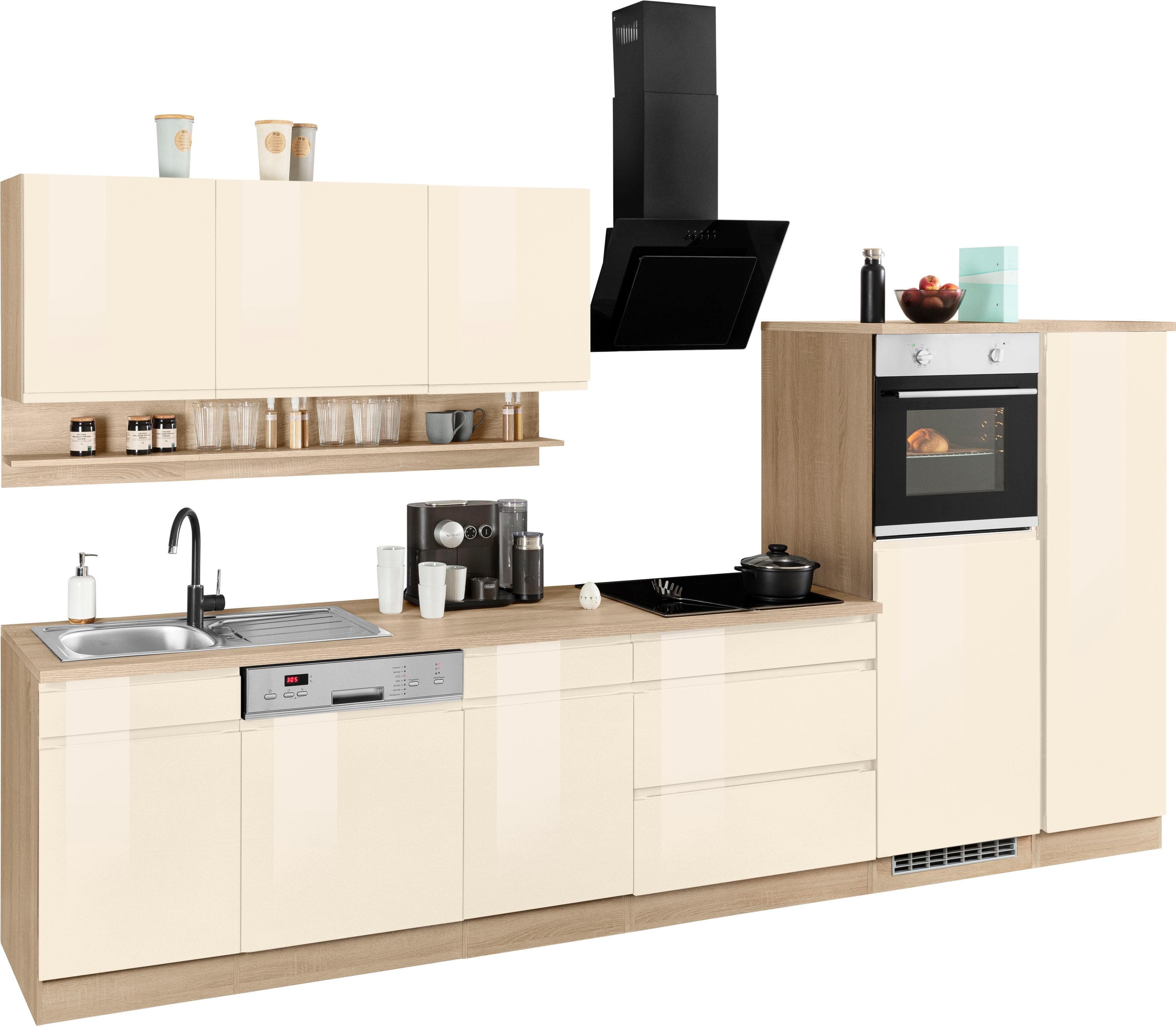 Küchenzeile KOCHSTATION KS-Virginia Beige Creme Eiche Sonoma