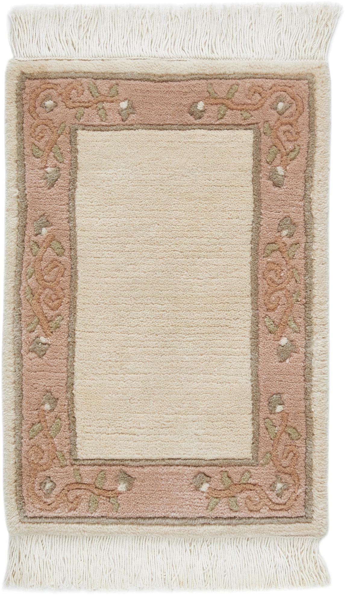 LUXOR LIVING Wollteppich Giza Beige Handgeknüpft mit Bordüre