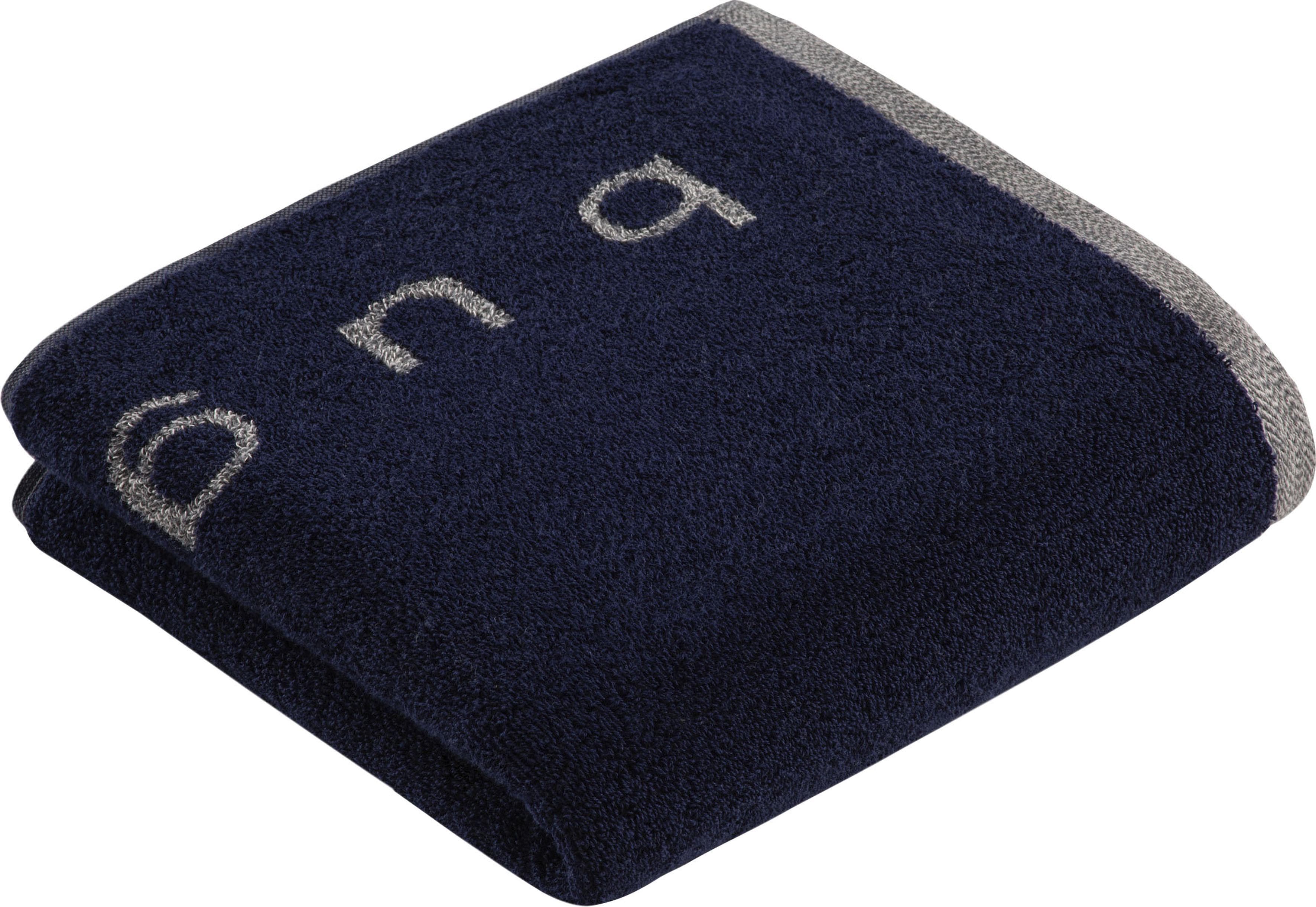 BUGATTI Emilio Handtuch-Set Marine Blau 100% Baumwolle