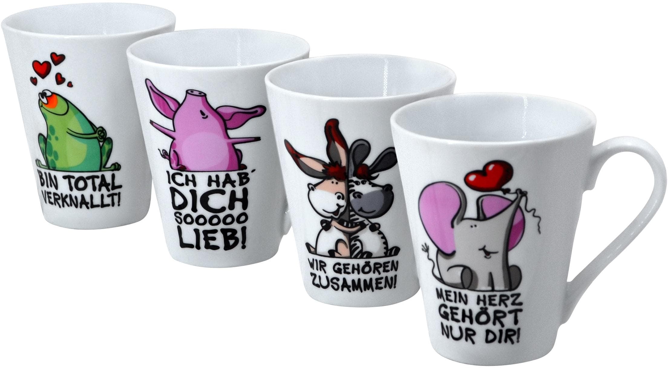Retsch Arzberg Becher-Set "Tierisch" 4-teilig Bunt Porzellan