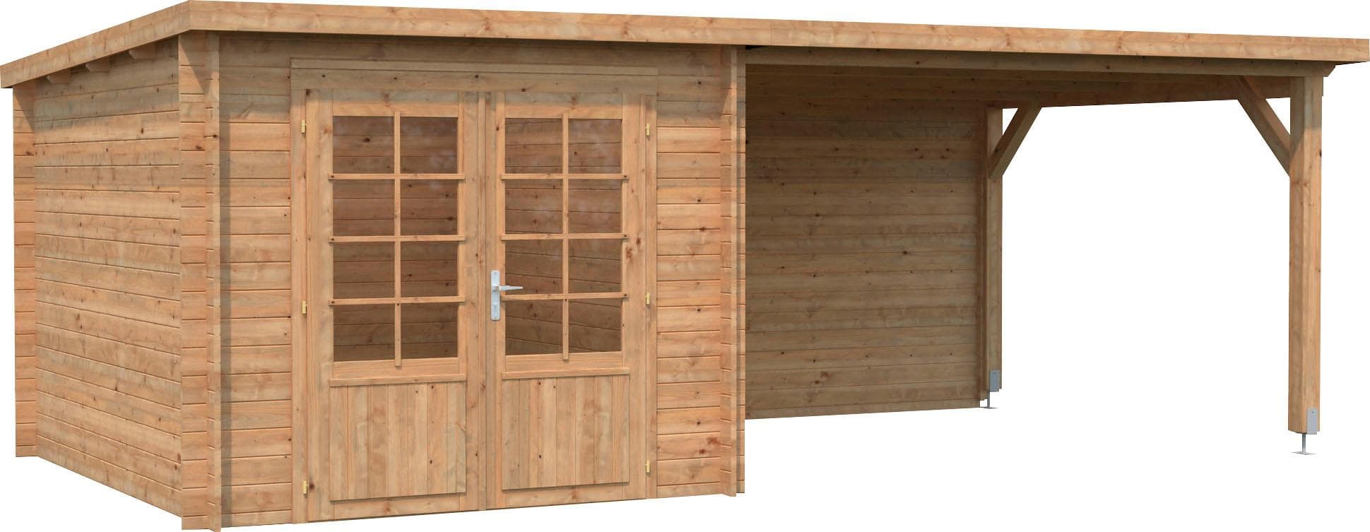 Gartenhaus PALMAKO Ella Braun Massivholz Blockbohlensystem