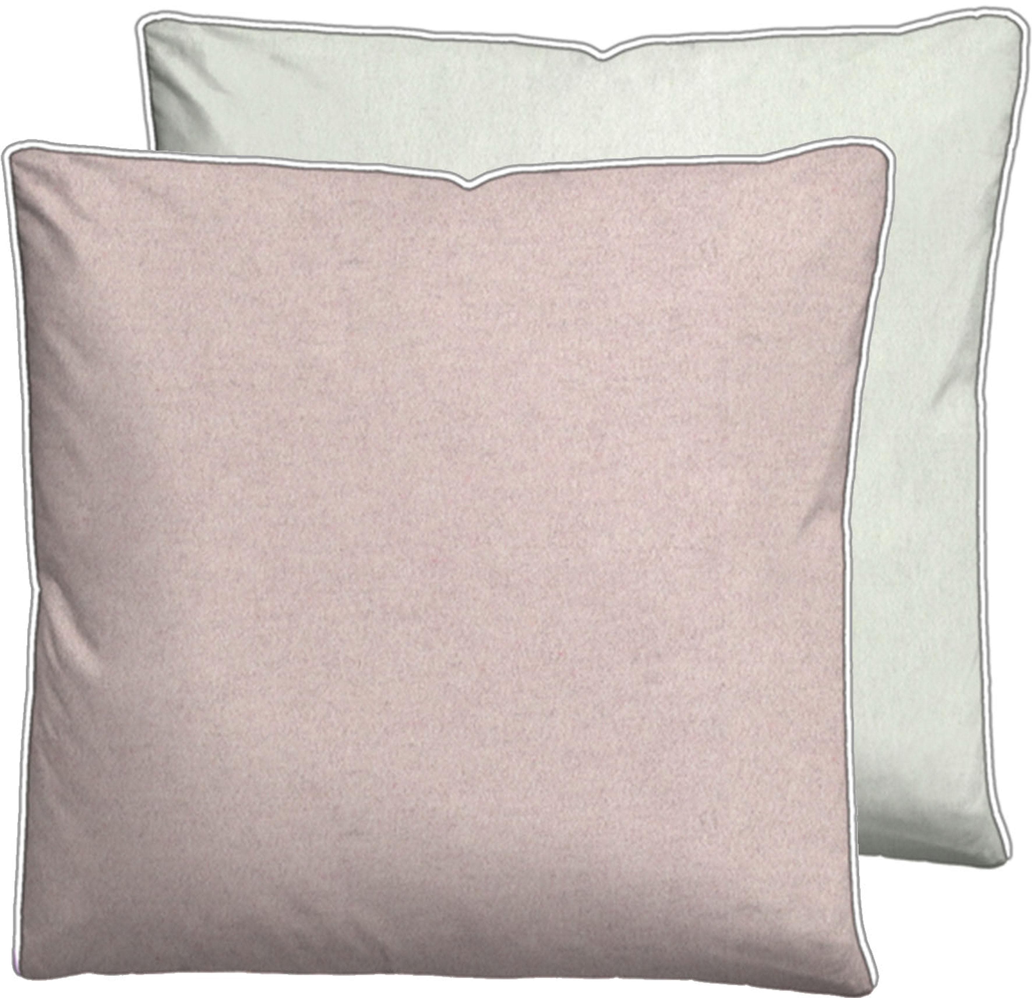 Biberna Kissenbezug Hermal Flanell Rosa Wendekissenbezug mit Paspel
