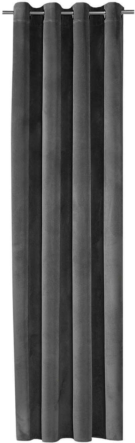 Gardine GERSTER Fenja Dunkelgrau Samtstoff Ösenschal 140x235cm