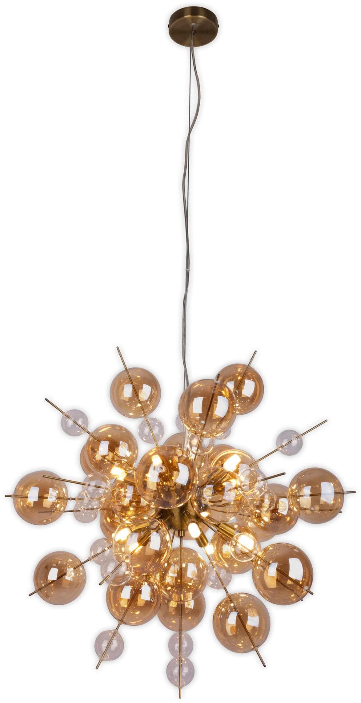 NÄVE Pendelleuchte Explosion Amber Glas 10xG9