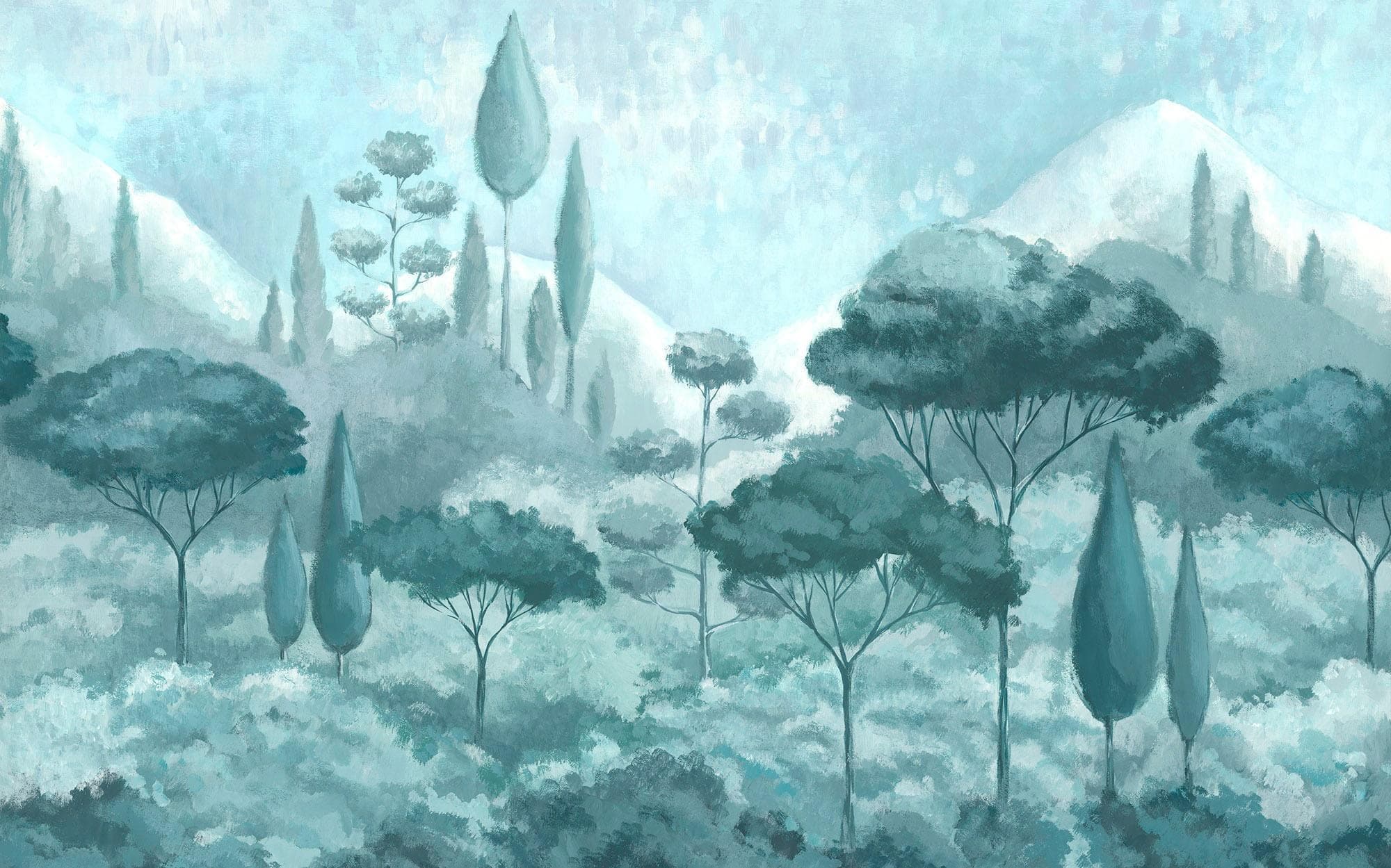 Komar Vliestapete Digitaldruck - Toskanische Landschaft, Glatt & Umweltfreundlich