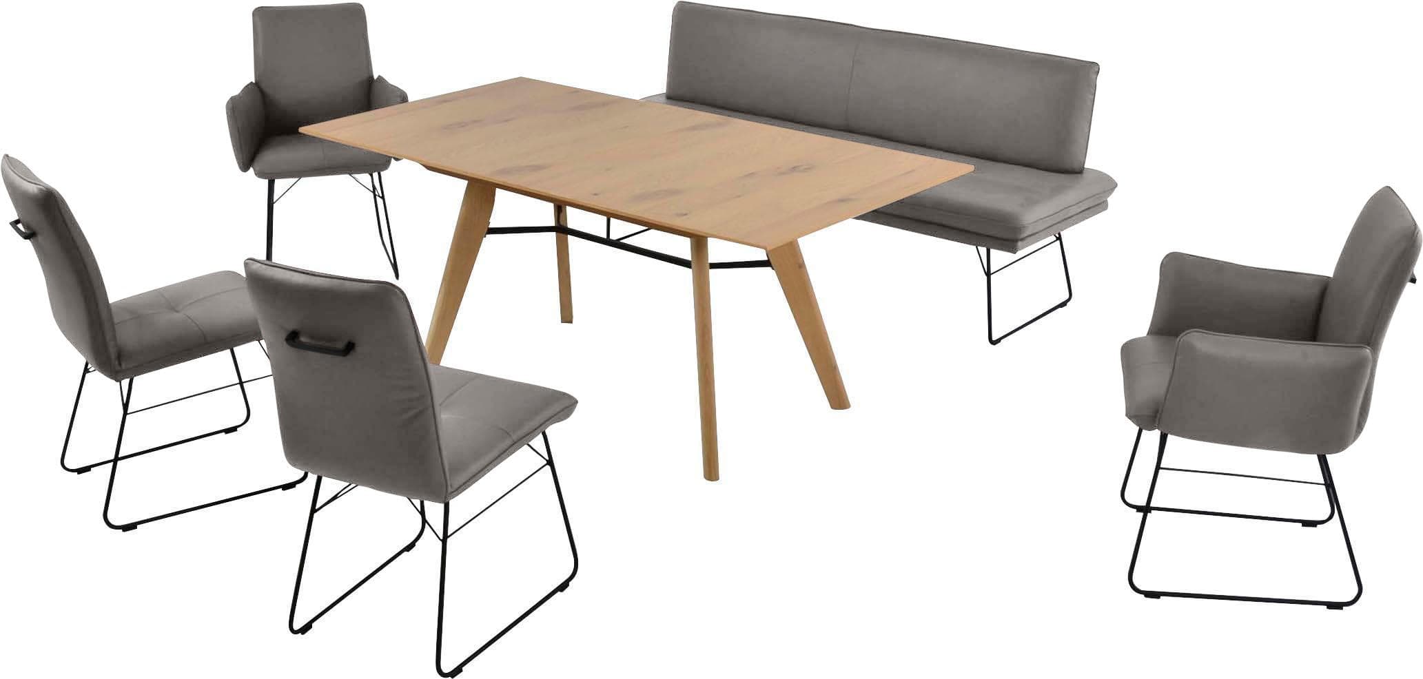 K+W Komfort & Wohnen Essgruppe Giacomo IV 6-tlg. Grau Federkernpolsterung