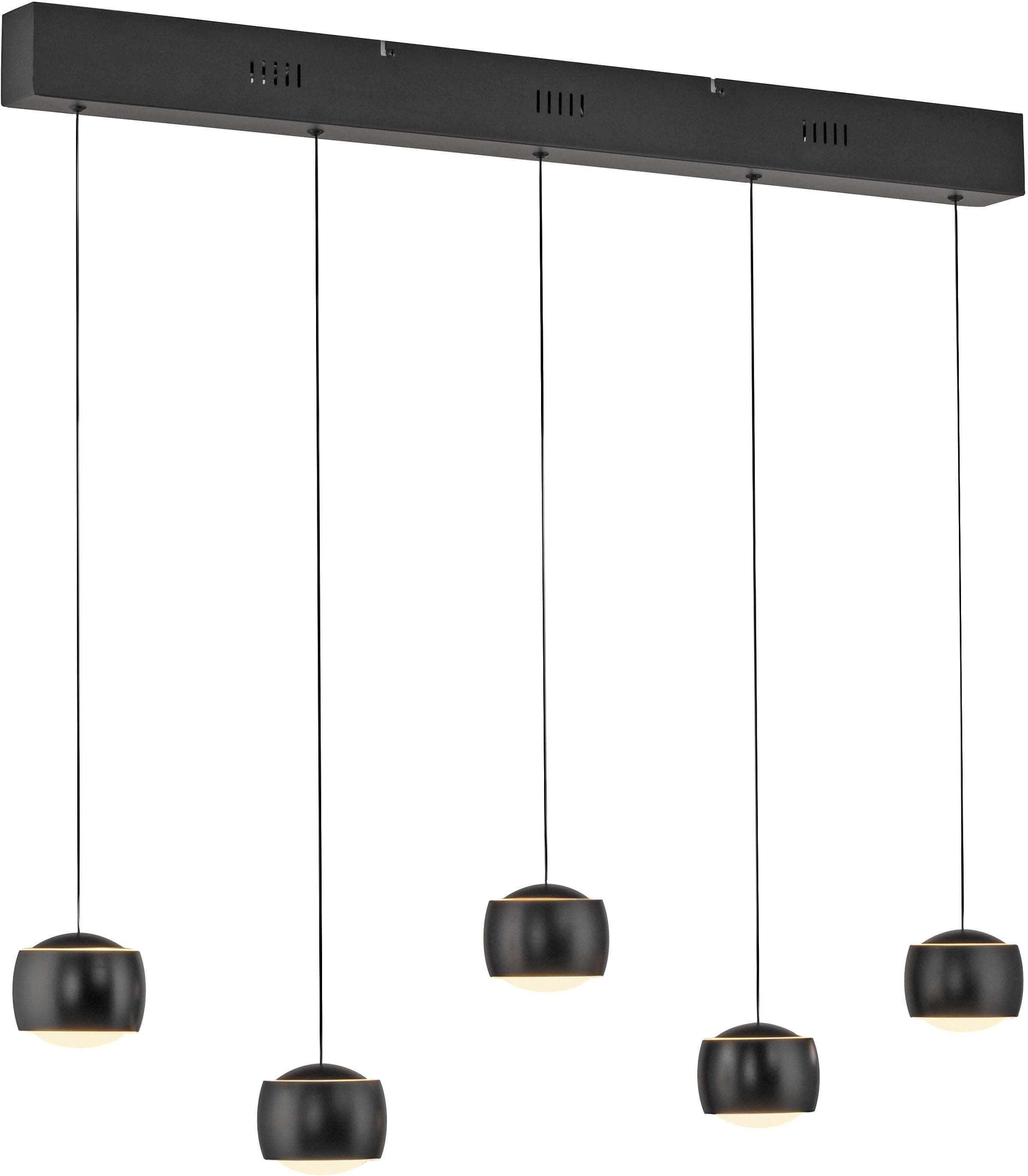 JUST LIGHT BALLINI Pendelleuchte Schwarz Dimmbar LED Comfort Lift