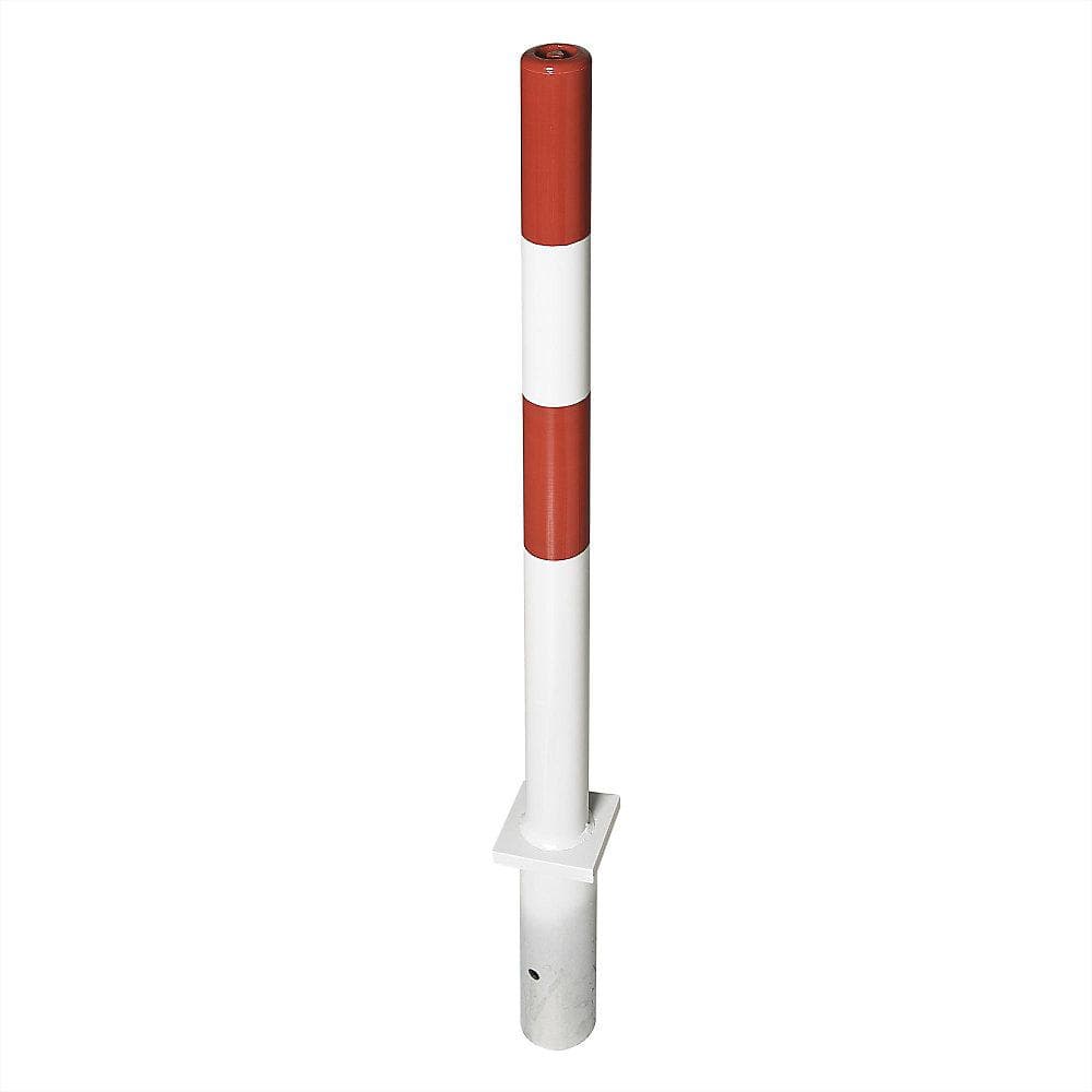 Moravia Sperrpfosten Stahl 1330mm rot-weiß mit Bodenhülse