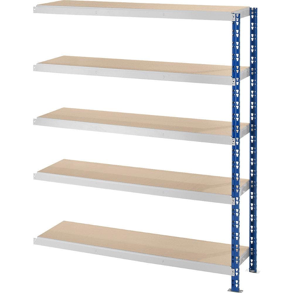 eurokraft basic Großfach-Steckregal Stahl Spanplatte blau grau