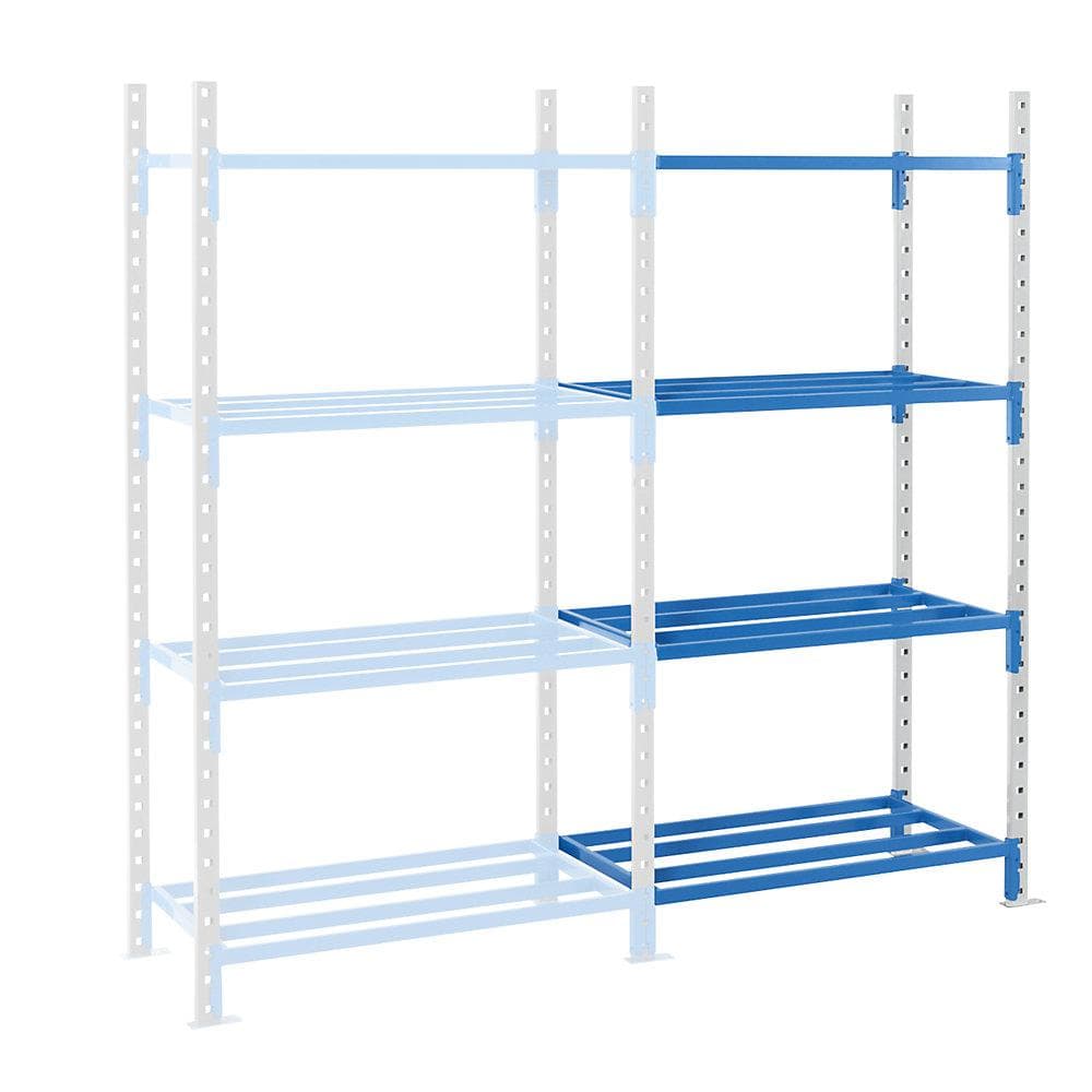 Manorga Rohrboden-Steckregal Anbauregal Grau/Blau