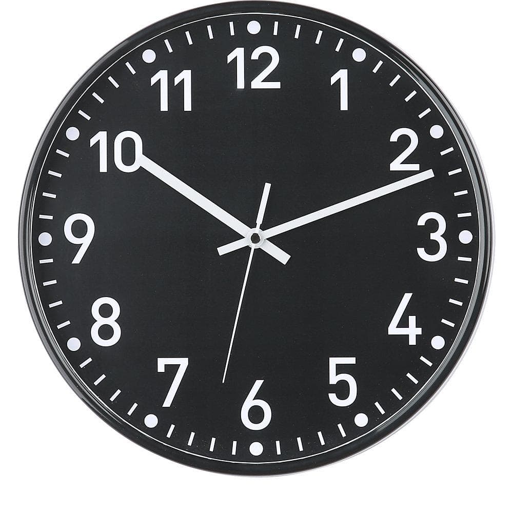 Kaiserkraft Wanduhr Funkuhrwerk Schwarz Ø 300 mm