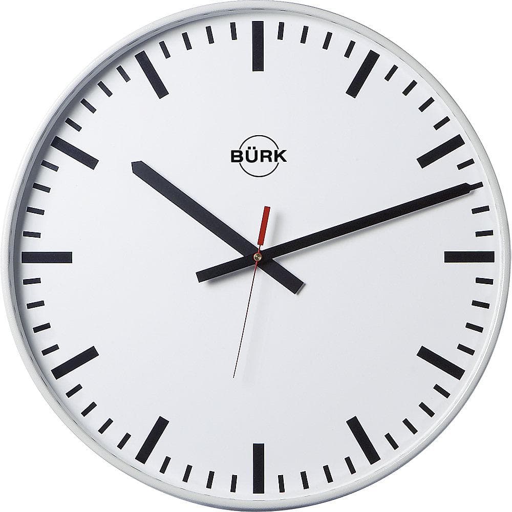 Kaiserkraft Wanduhr die Universelle Funkuhr grauweiß Aluminium 400 mm
