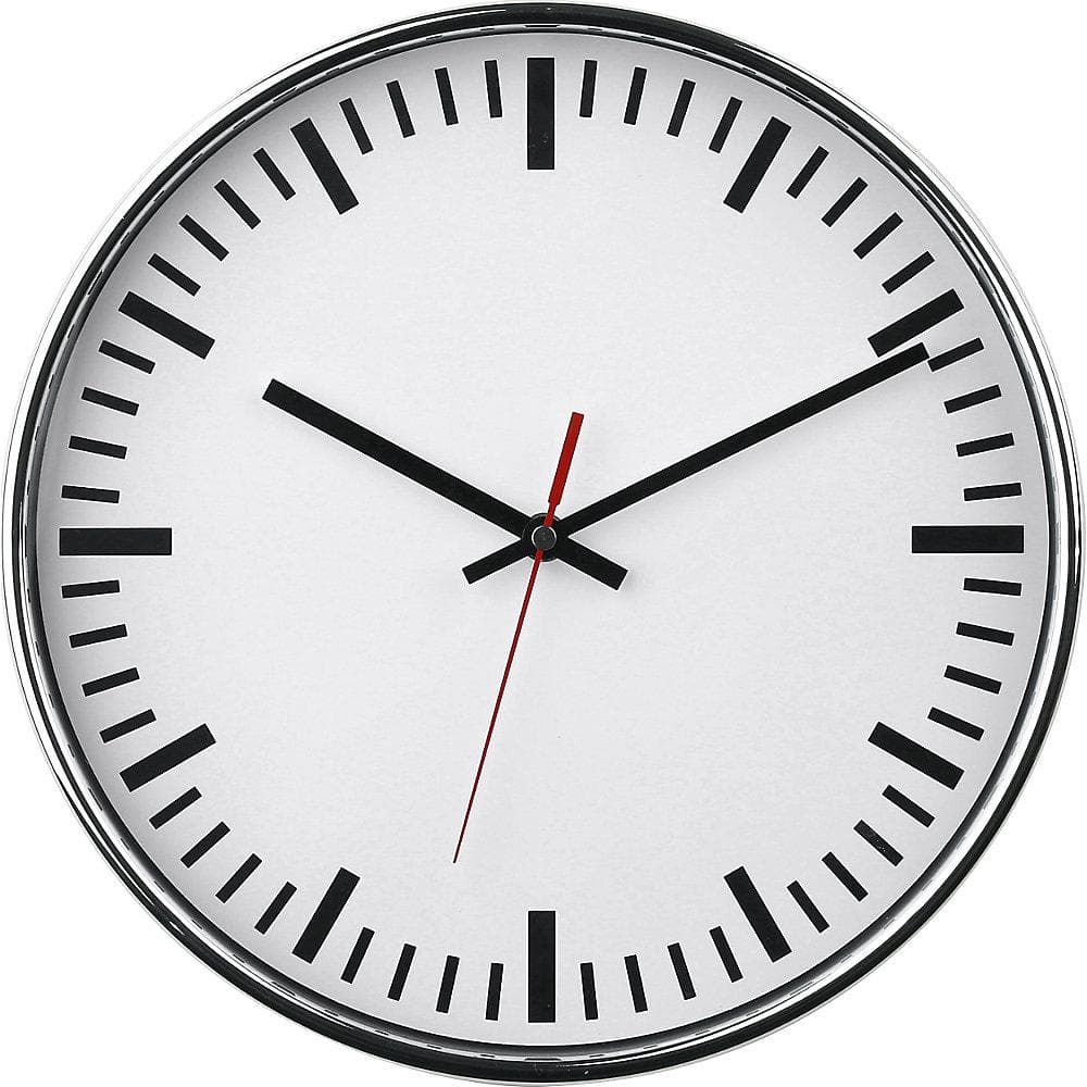 Kaiserkraft Wanduhr 300 mm Funkuhr Weiß Verchromt