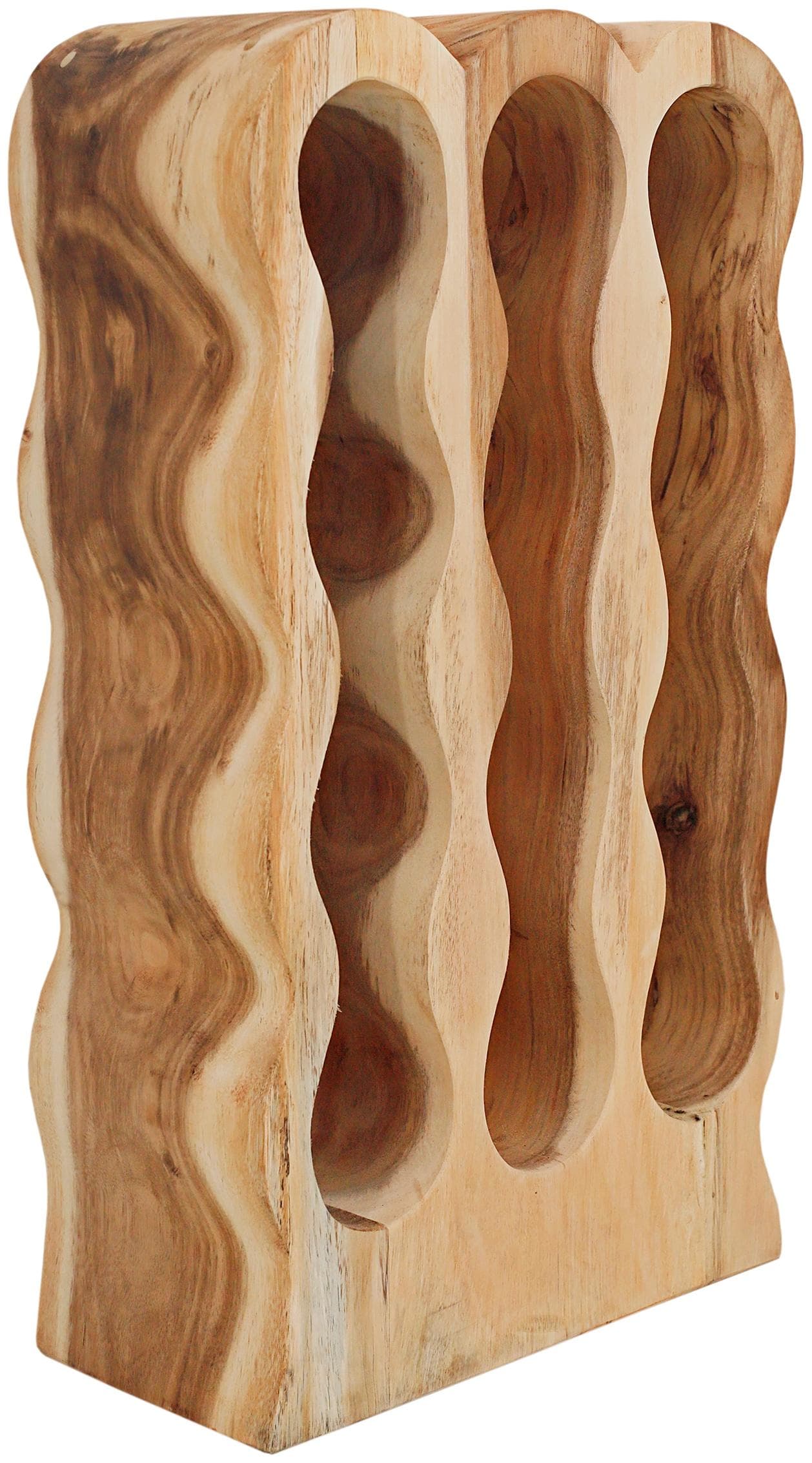 SIT Weinregal Beige Massivholz mit Flaschenhalterung