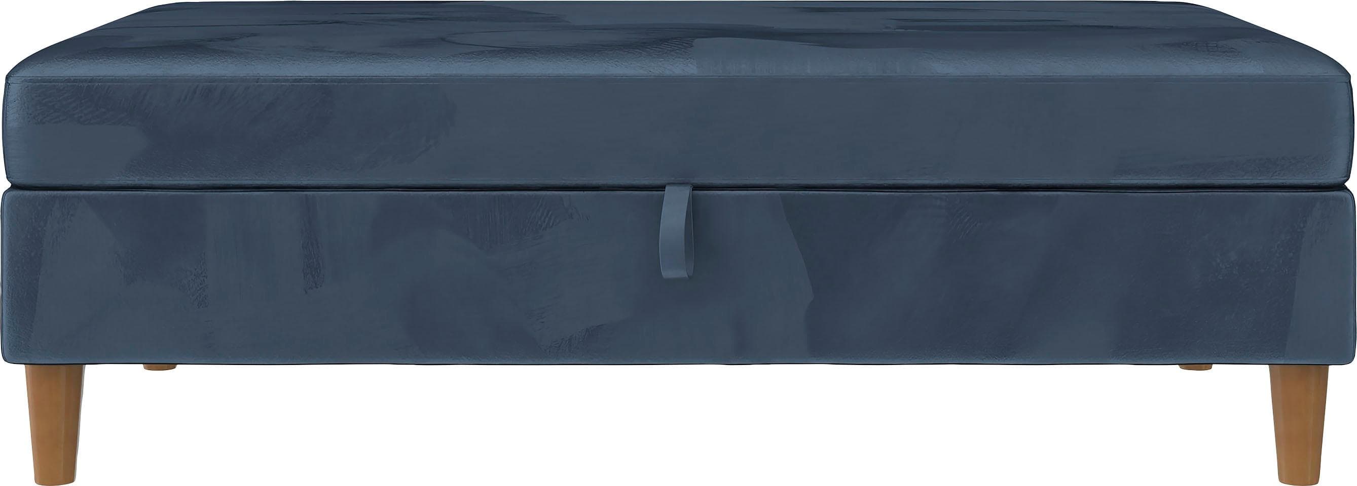 DOREL HOME Stauraumhocker Lilly Blau Gepolstert