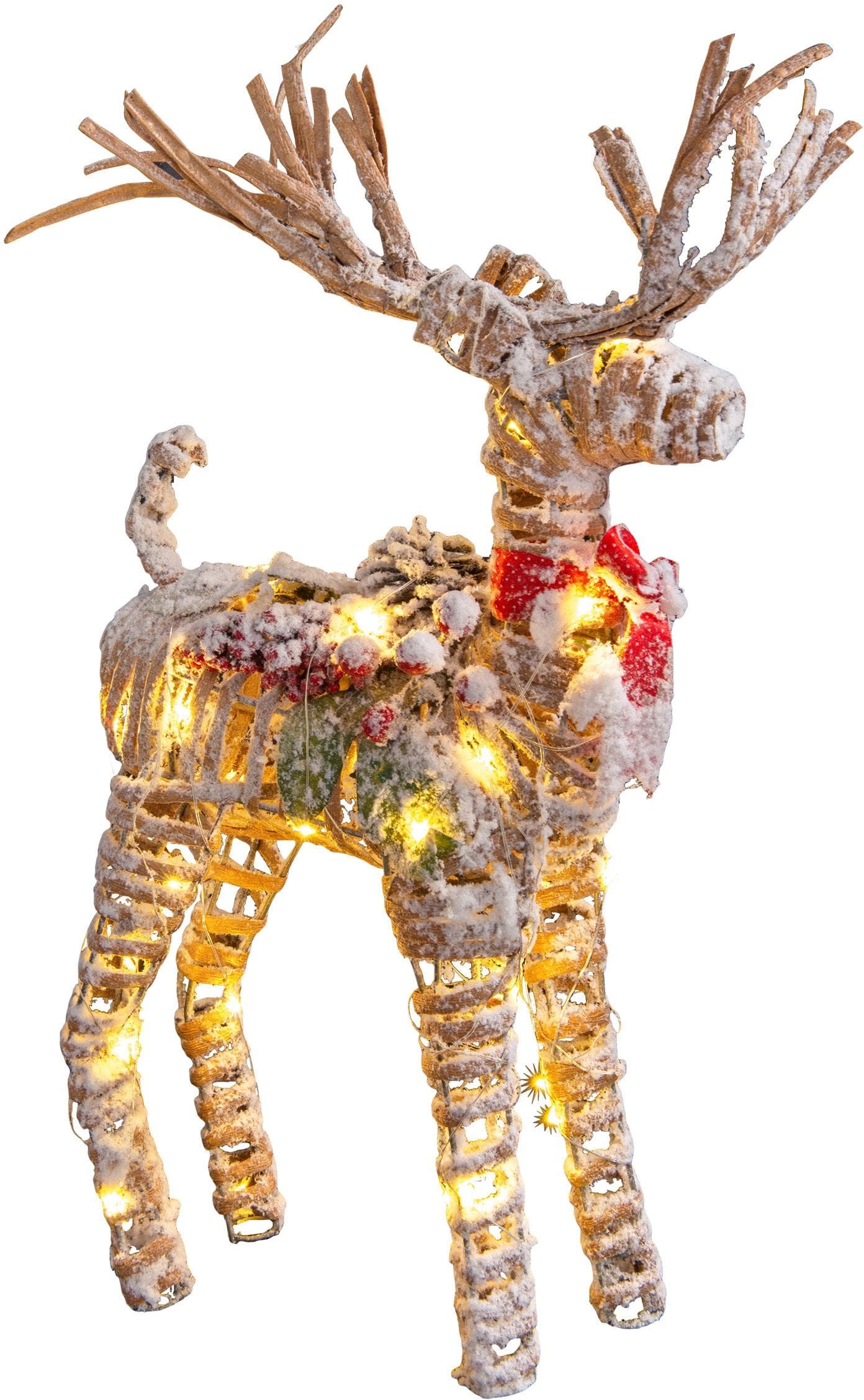 NÄVE Rentier Dekolicht Beige Natur Timer 30 LED