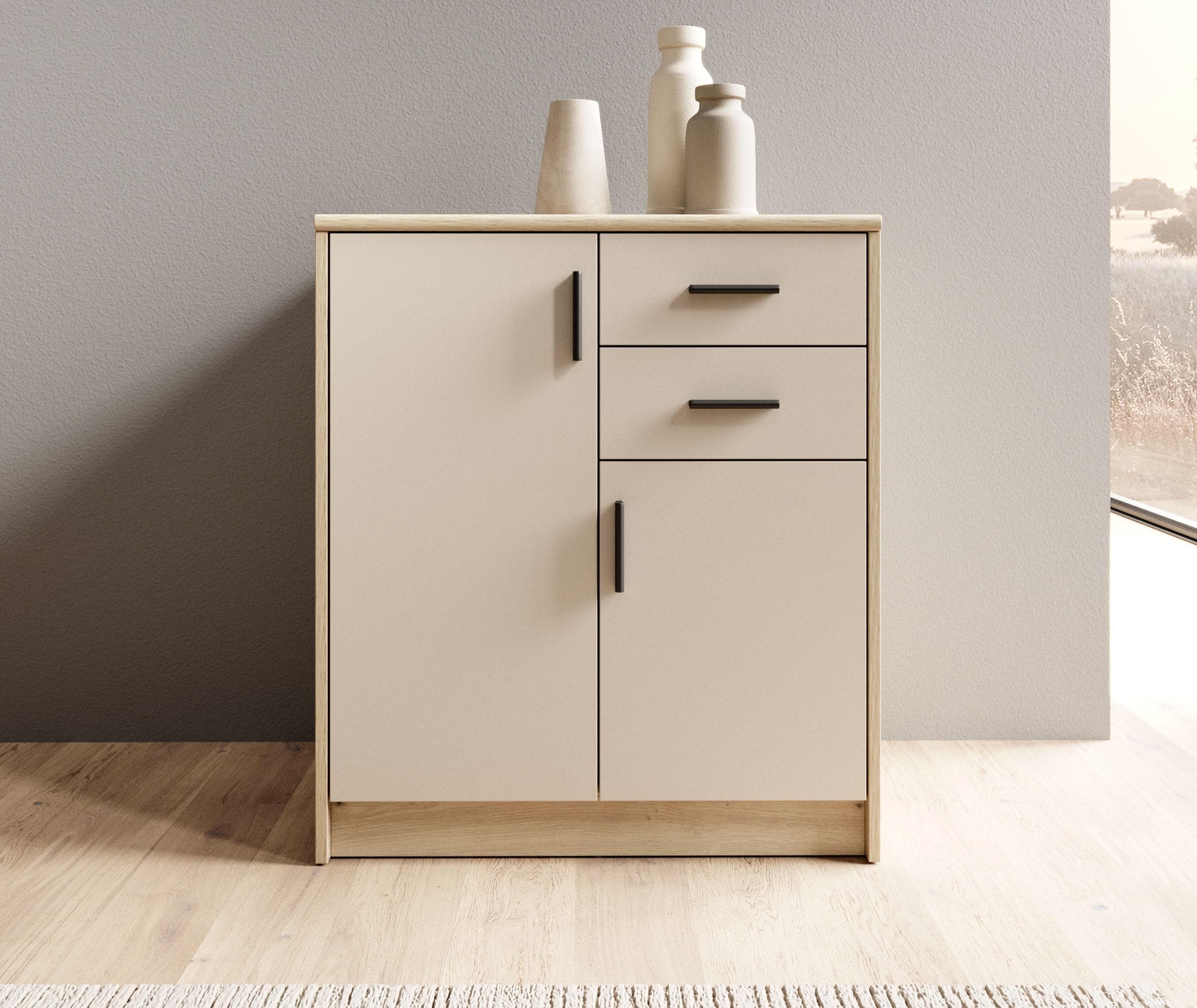 HBZ-MEBLE Nelly Kommode Sideboard 74cm Breite Verstellbare Einlegeböden