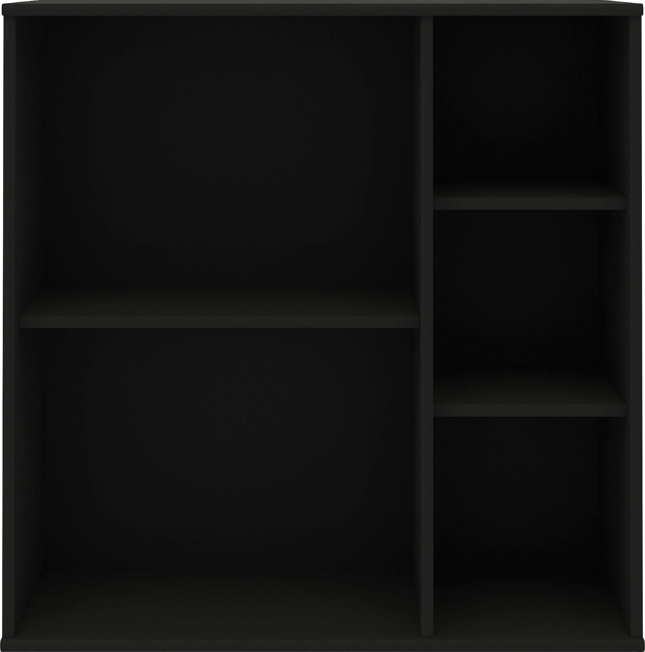 Asymmetrisches Bücherregal aus Massivholz und Spanplatte