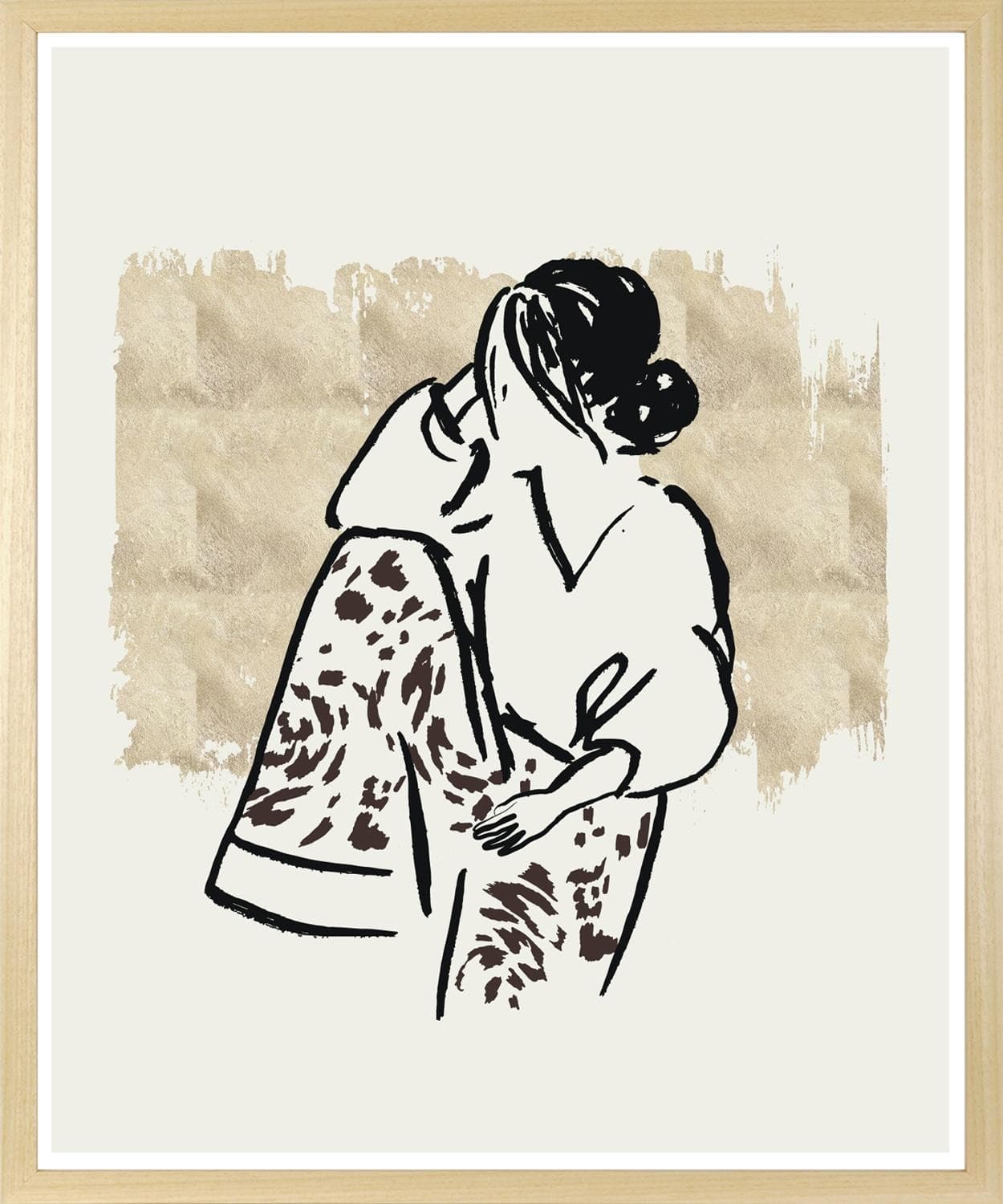 s.Oliver Bild mit Rahmen "Lazy Girl" Beige Natur 30x40 cm