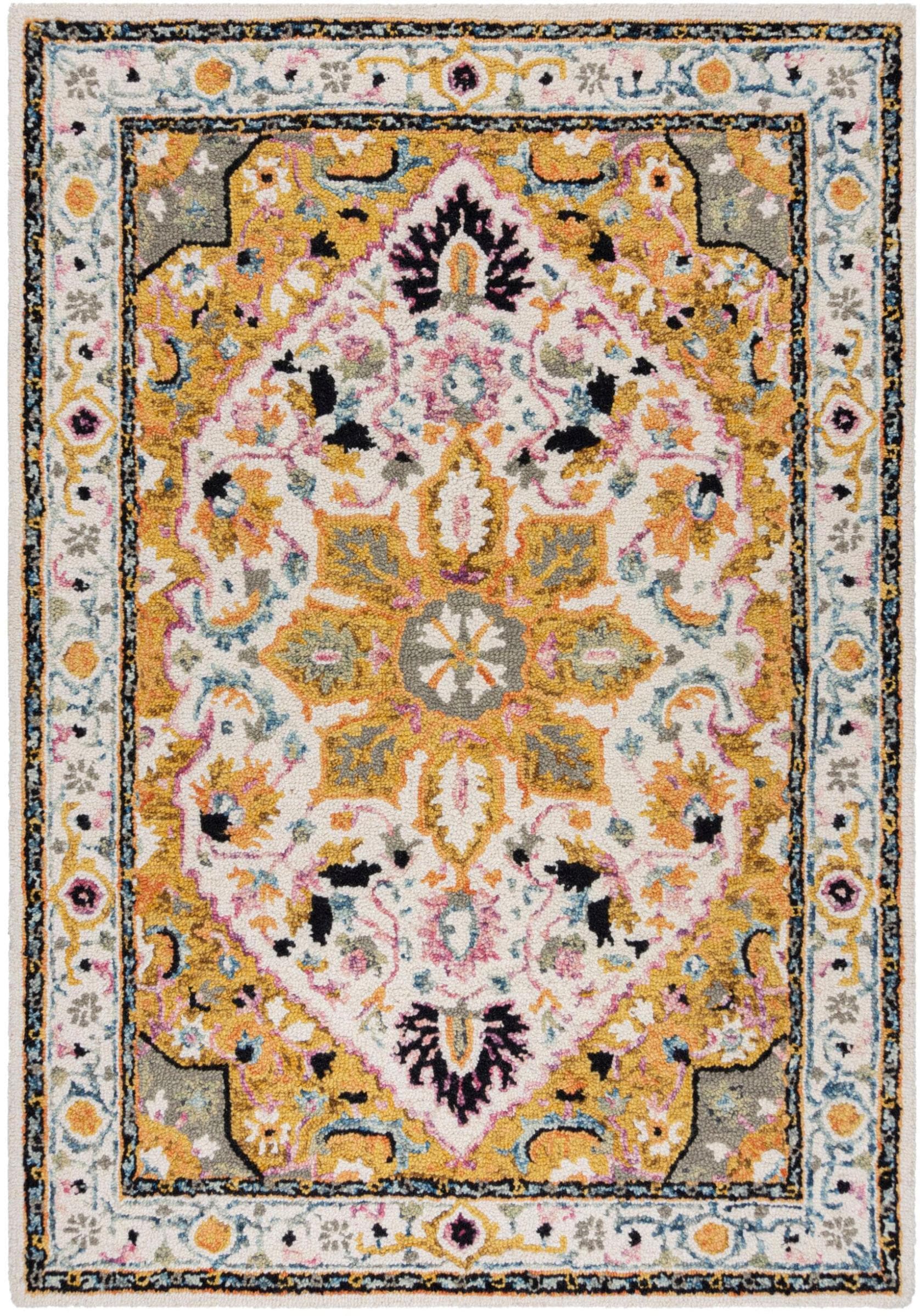 FLAIR RUGS Wollteppich Dhalia Gelb 100% Wolle