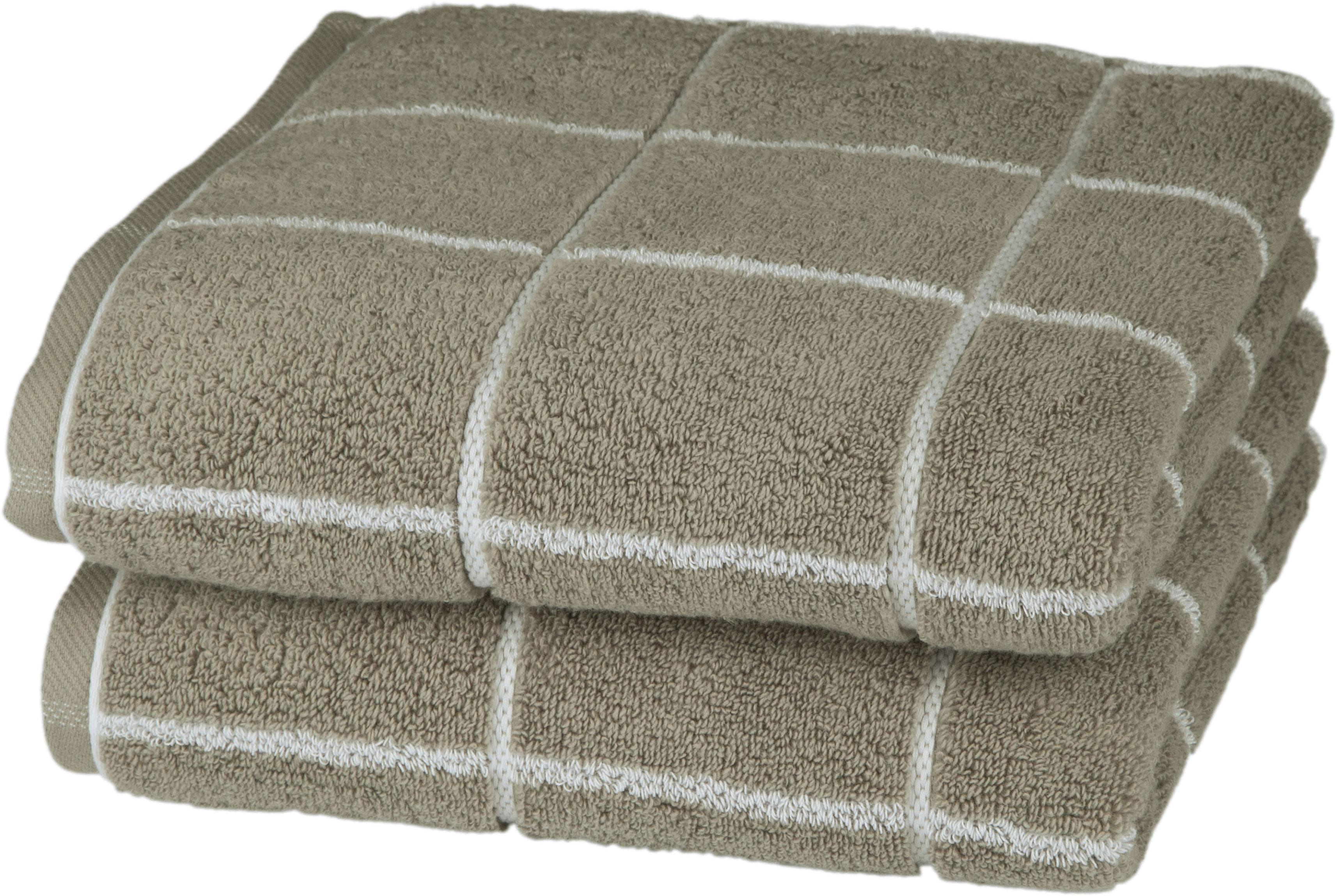 ROSS Handtücher Cashmere Überkaro Grau Frottier 100% Baumwolle
