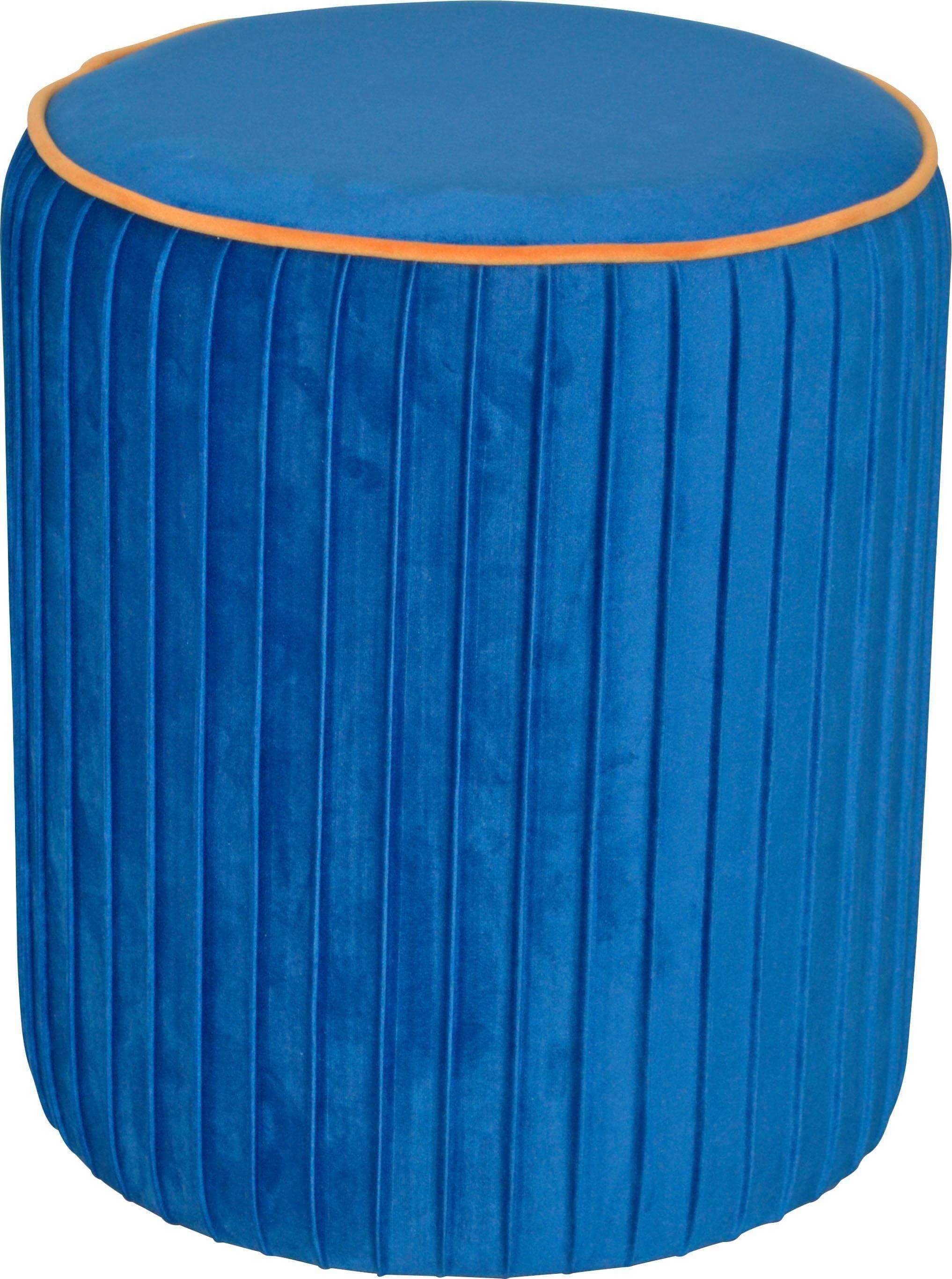 Home Affaire Samt-Hocker Blau 38x46x38 cm