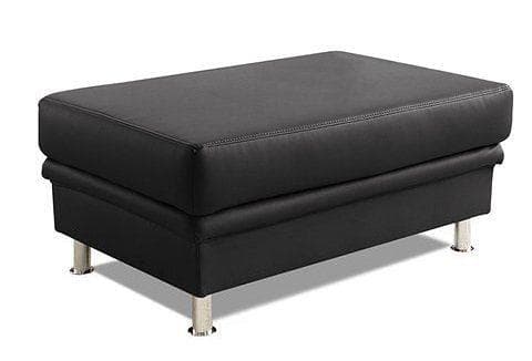 SIT & MORE Hocker Mailand Schwarz Naturleder & Kunstleder