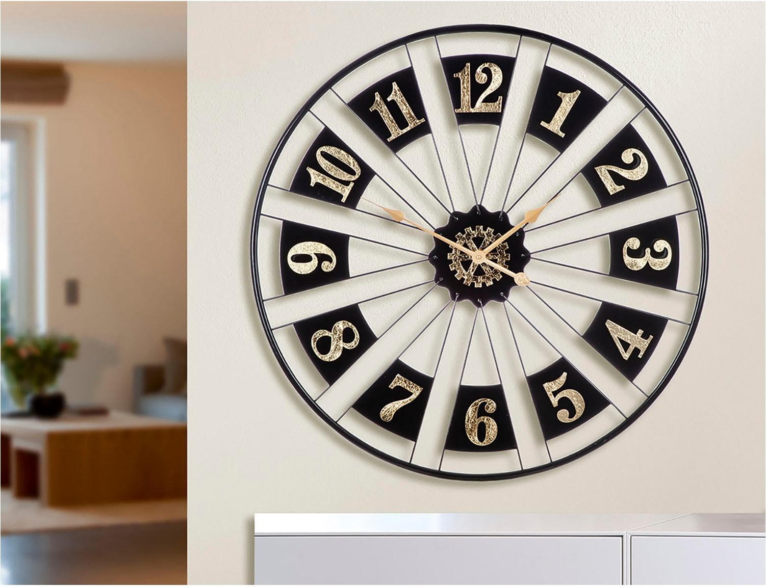 Casablanca by Gilde Wanduhr Passage Schwarz Gold