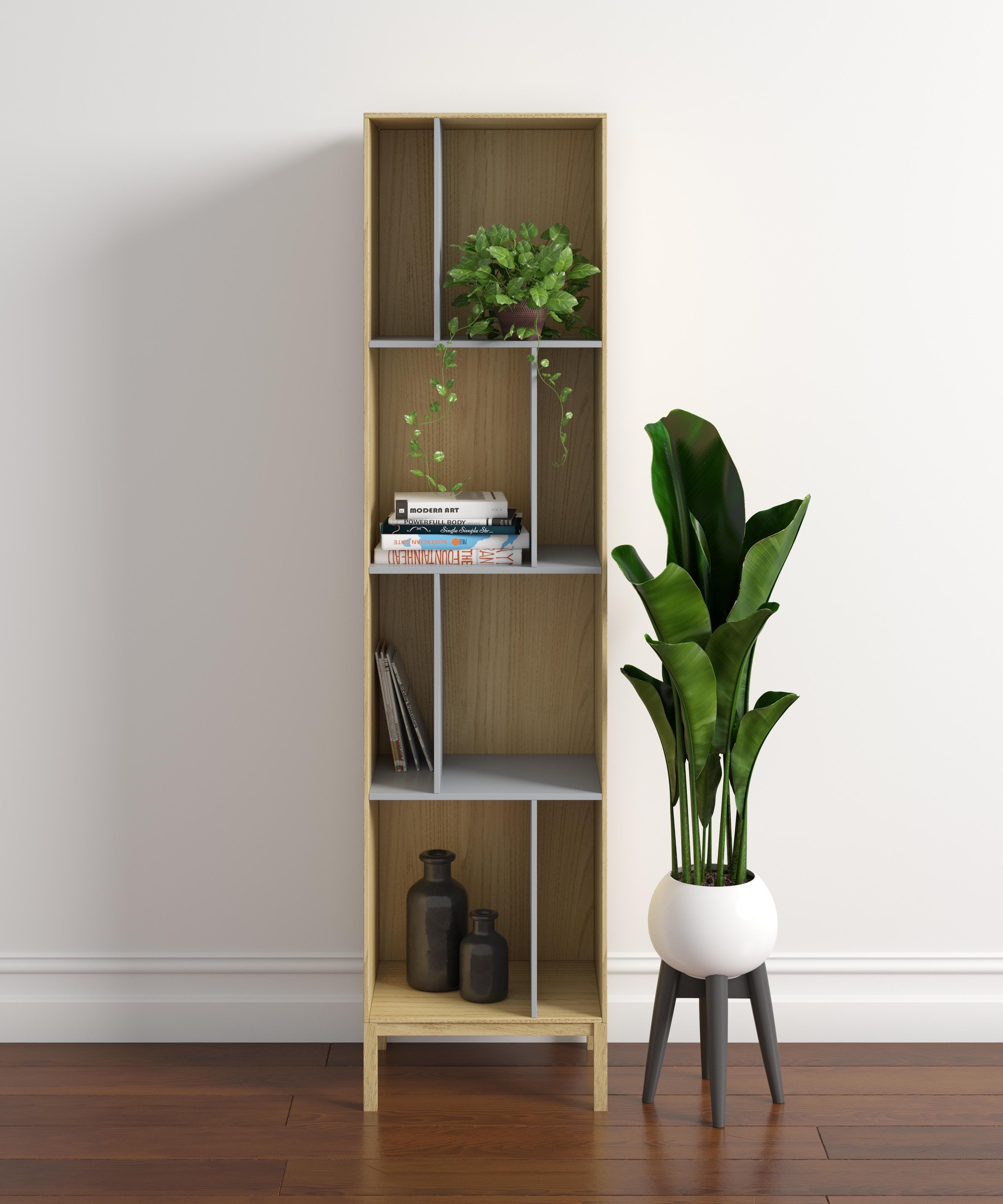 WOODMAN Bücherregal Abbeywood Grau Eiche FSC-zertifiziert