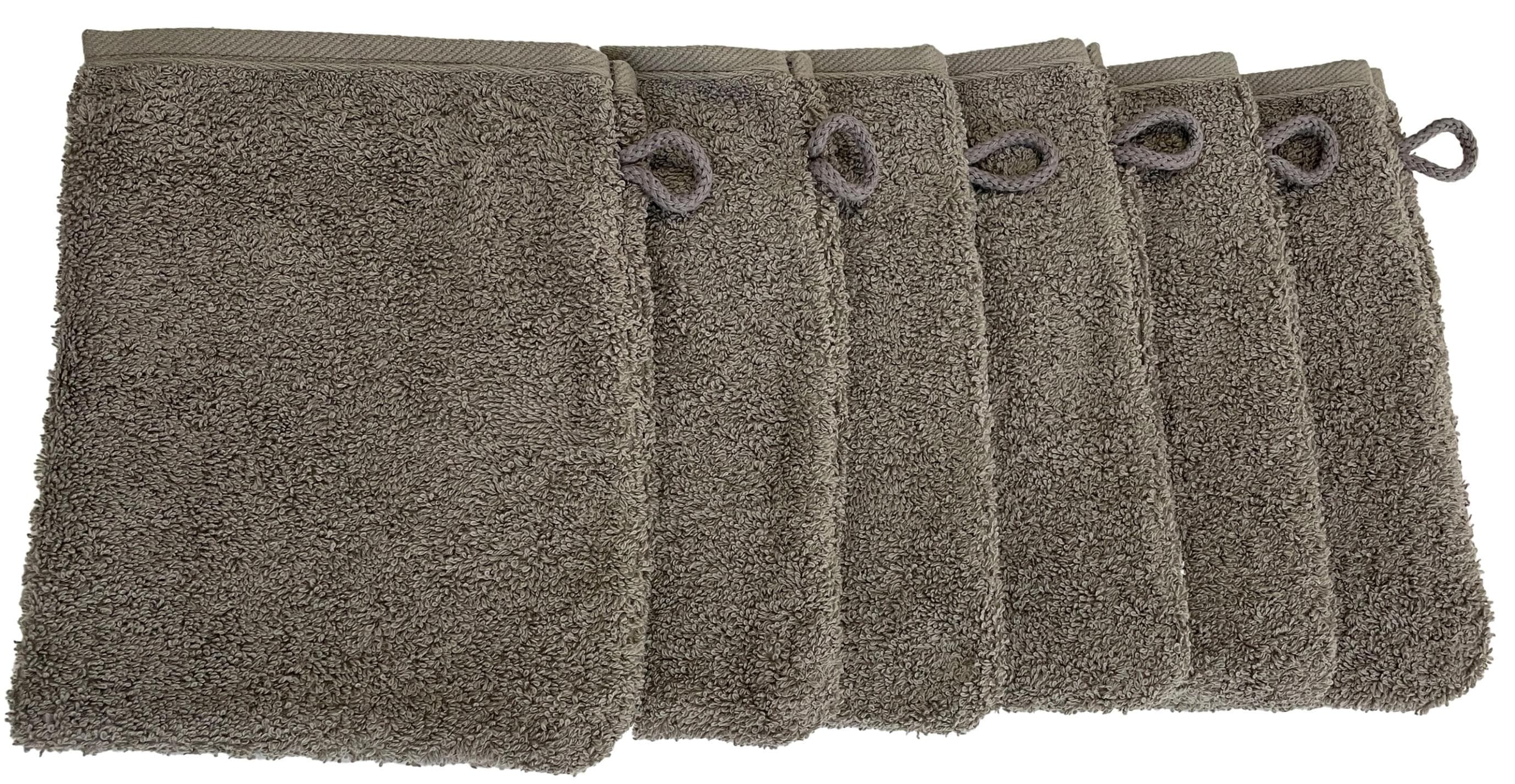 ROSS Waschhandschuh Smaragd Grau Flanell 100% Baumwolle