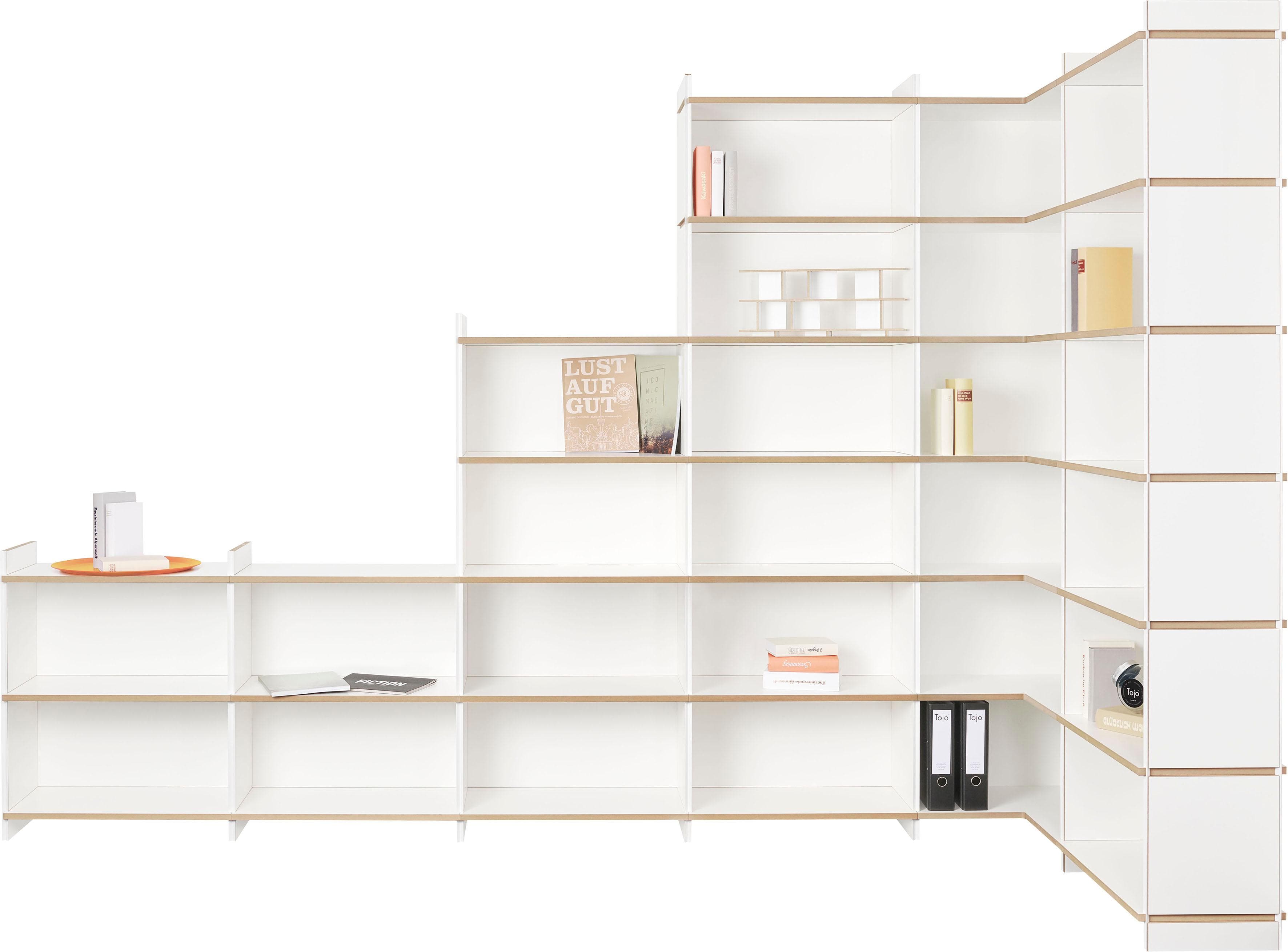 TOJO Mehrzweckregal Weiß Modular Eckmodul MDF