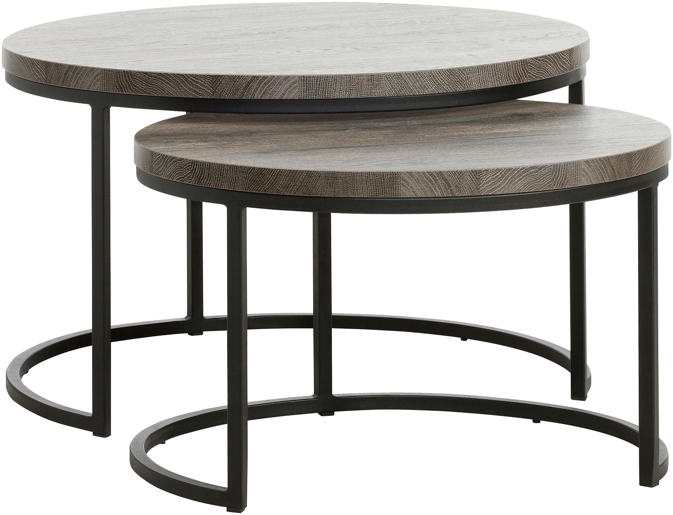 OMG DESIGN Couchtisch Rutger 2er Set Beige Schwarz Oval