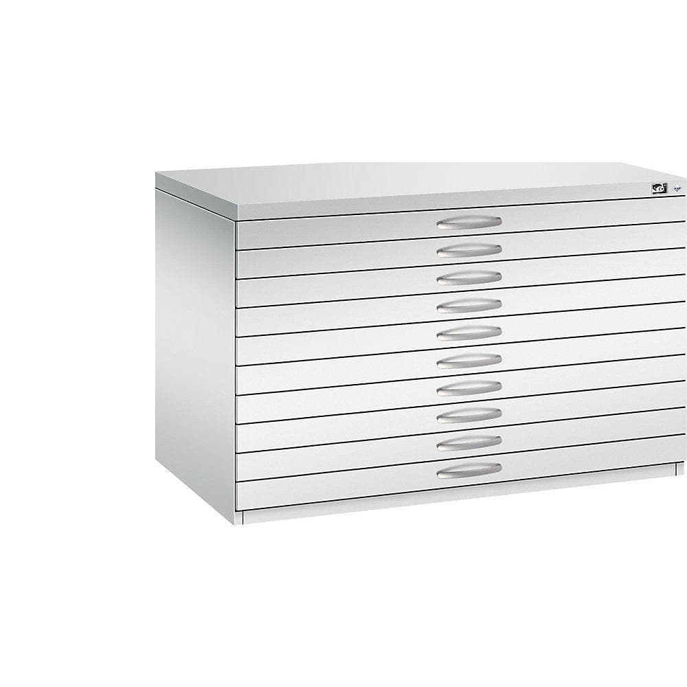 C+P Flachablageschrank Serie 7100_7200 Stahl Konstruktion 10 Schubladen